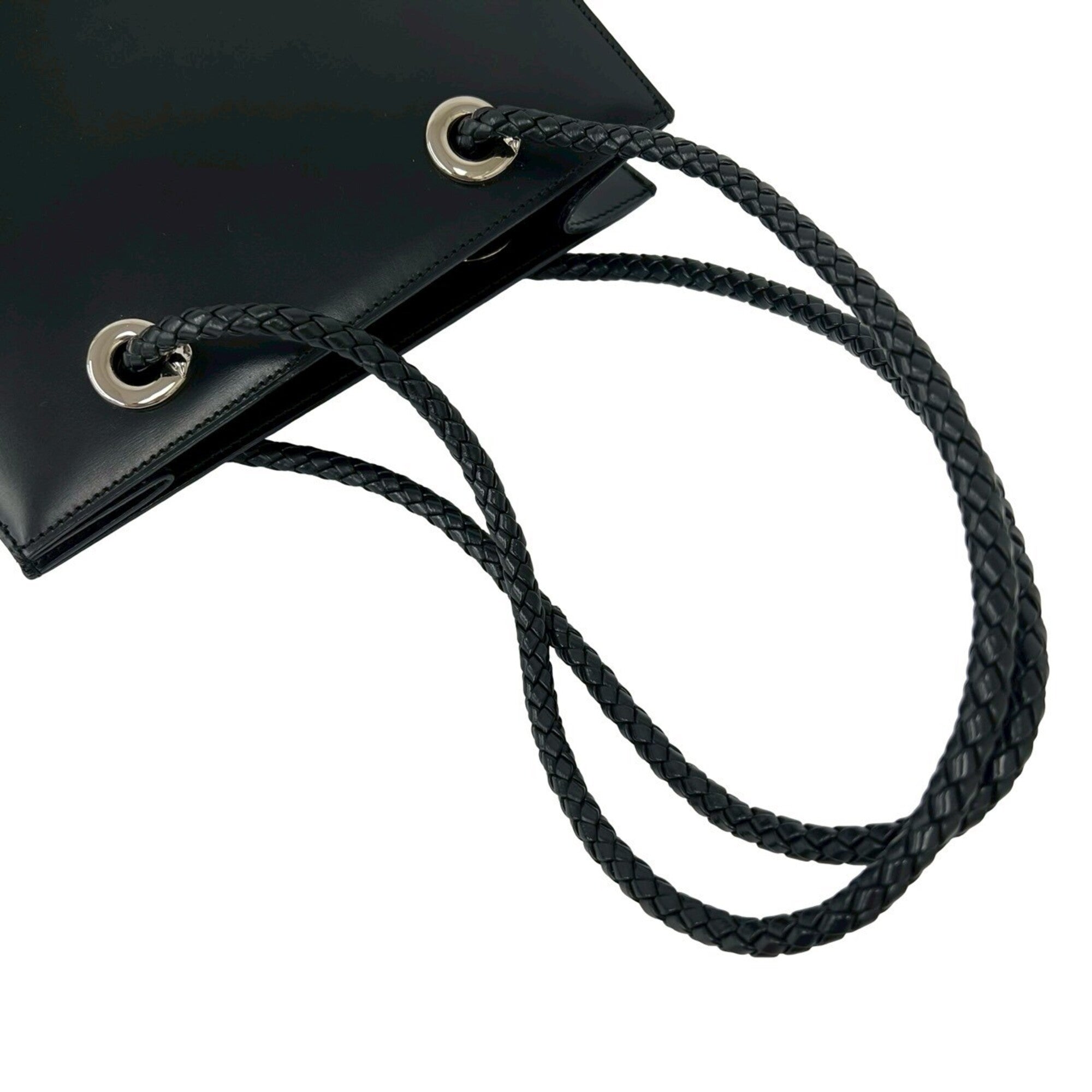 Cartier Black Leather Shoulder Bag Tote Bag (Pre-Owned)