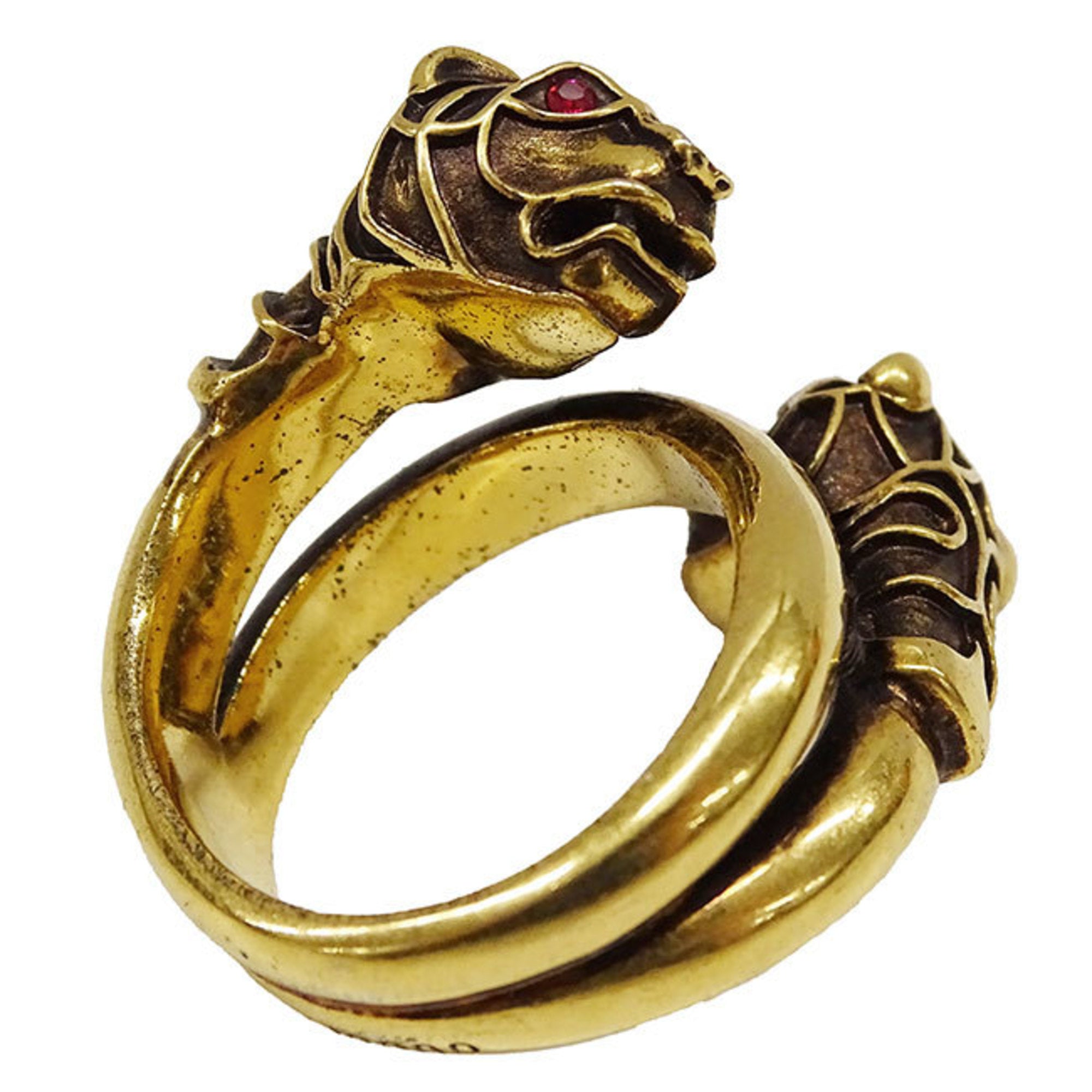 Gucci Gold Red Color Gold Plating Anniversary Ring (Pre-Owned)