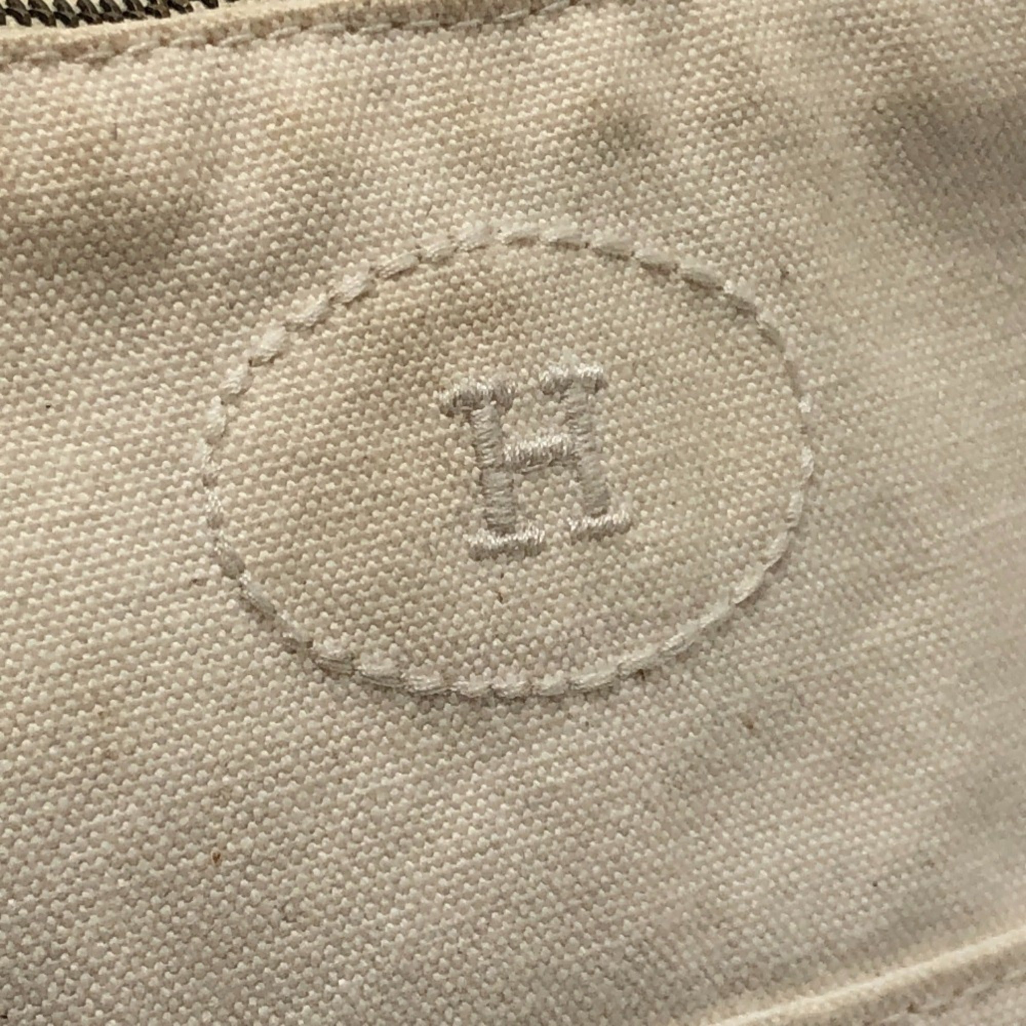 Hermes White Canvas Handbag Pouch (Pre-Owned)