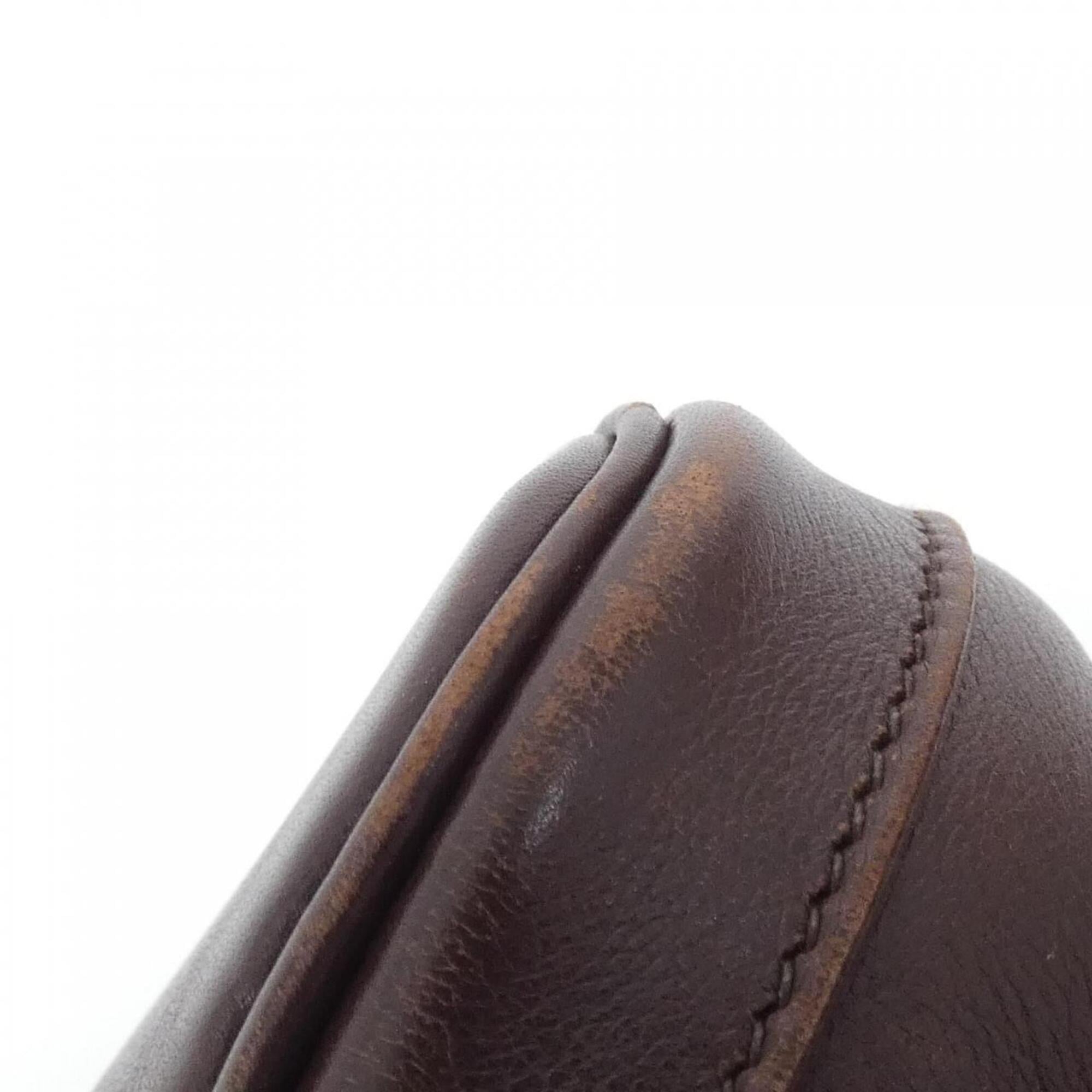 Hermes Havane Swift Leather Silk Handbag (Pre-Owned)