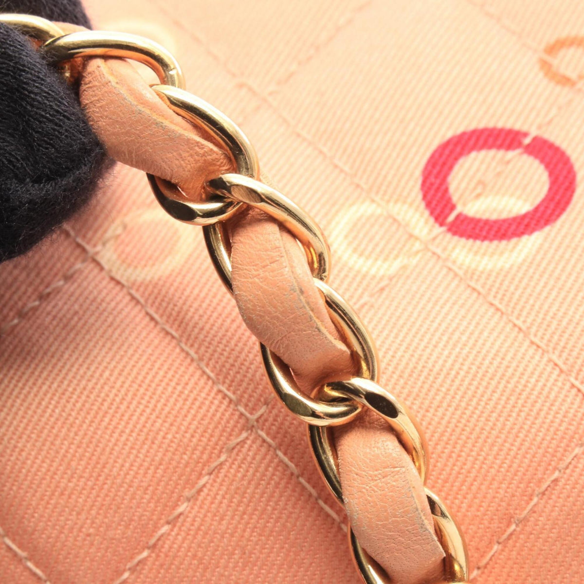 Chanel Multi-Color Pink Canvas Leather Handbag Shoulder Bag (Pre-Owned)