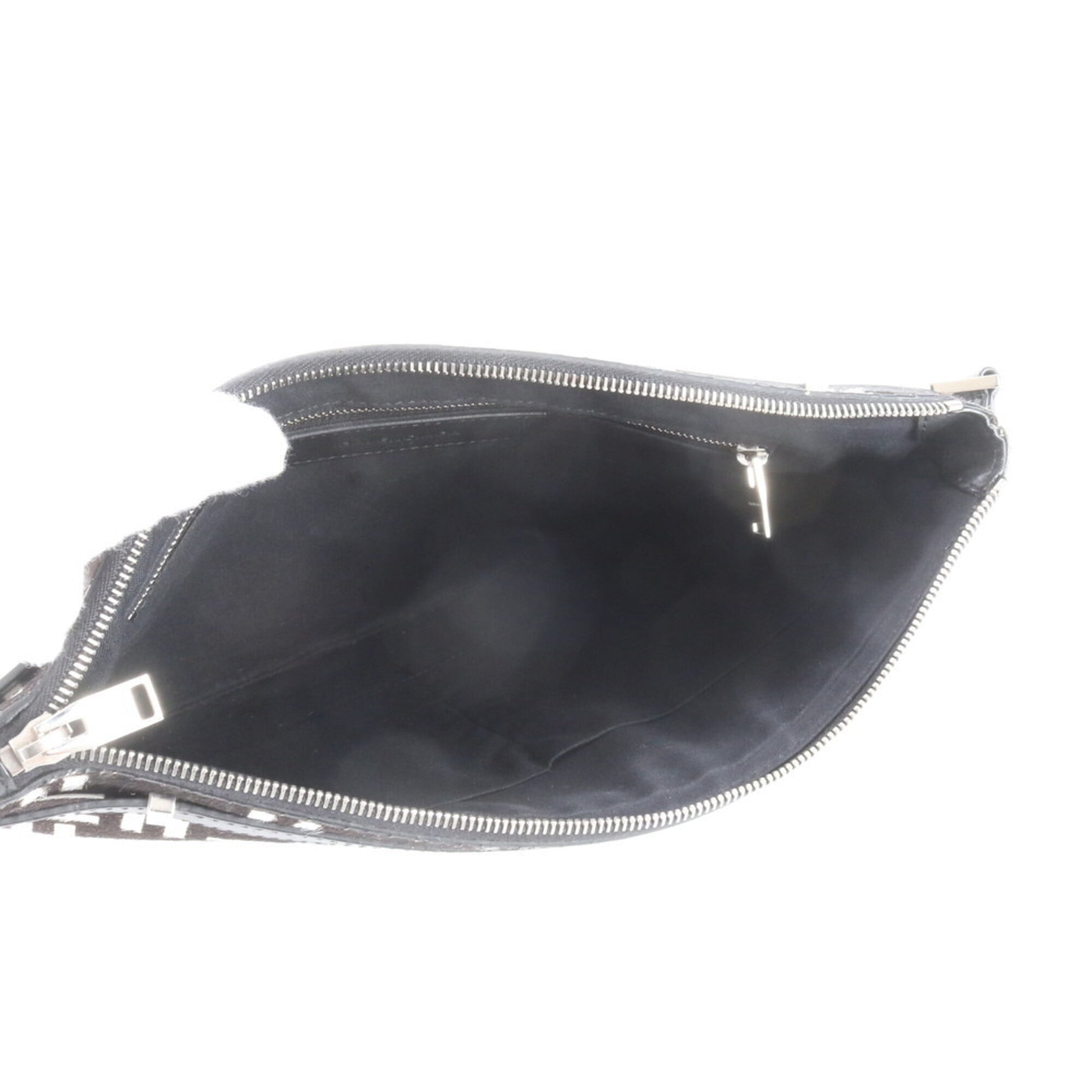 Balenciaga Black White Leather Clutch Bag Pouch (Pre-Owned)