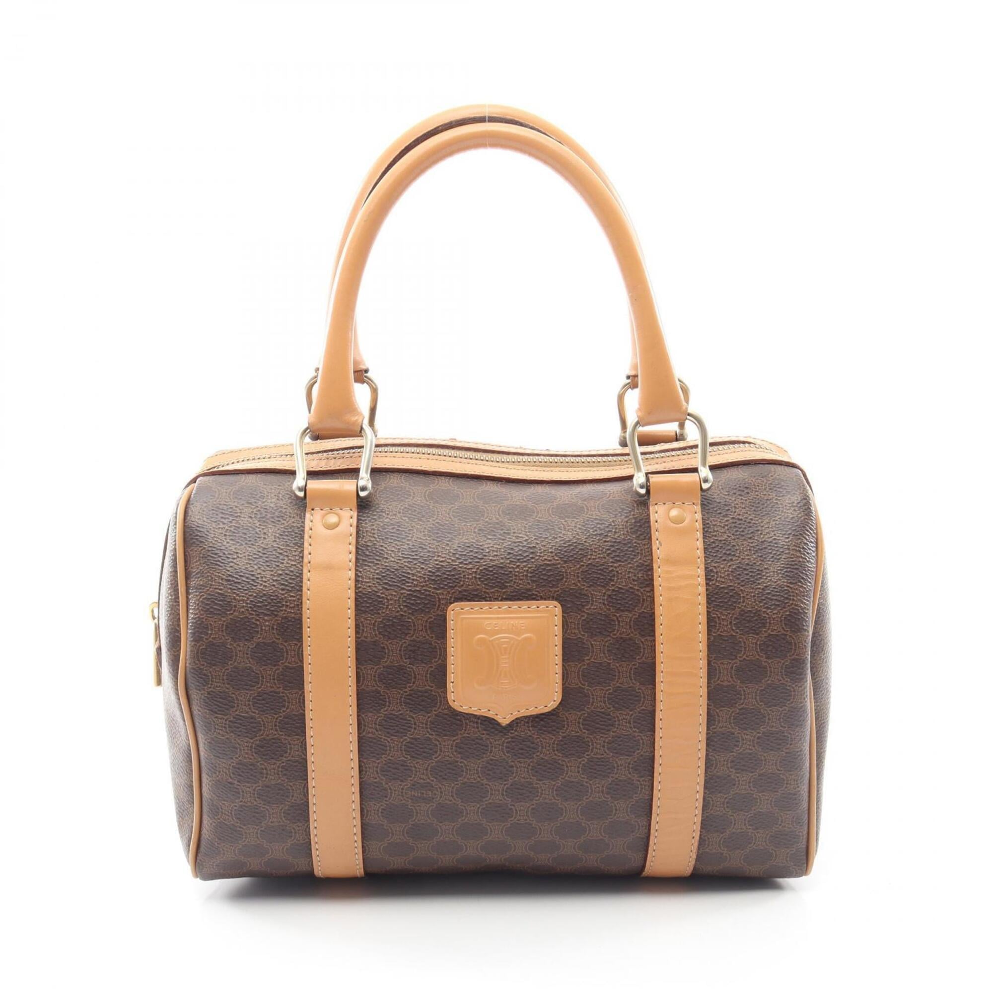 Celine Brown Coated Canvas Leather Handbag Tote Bag (Pre-Owned)
