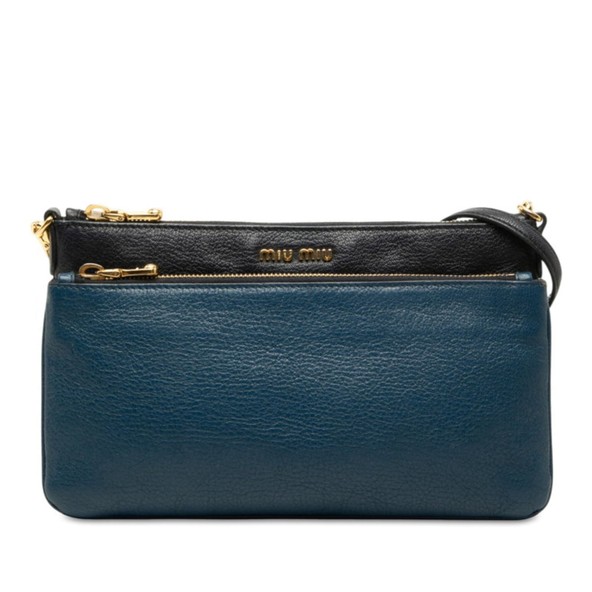 Miu Miu Blue Navy Leather Shoulder Bag (Pre-Owned)