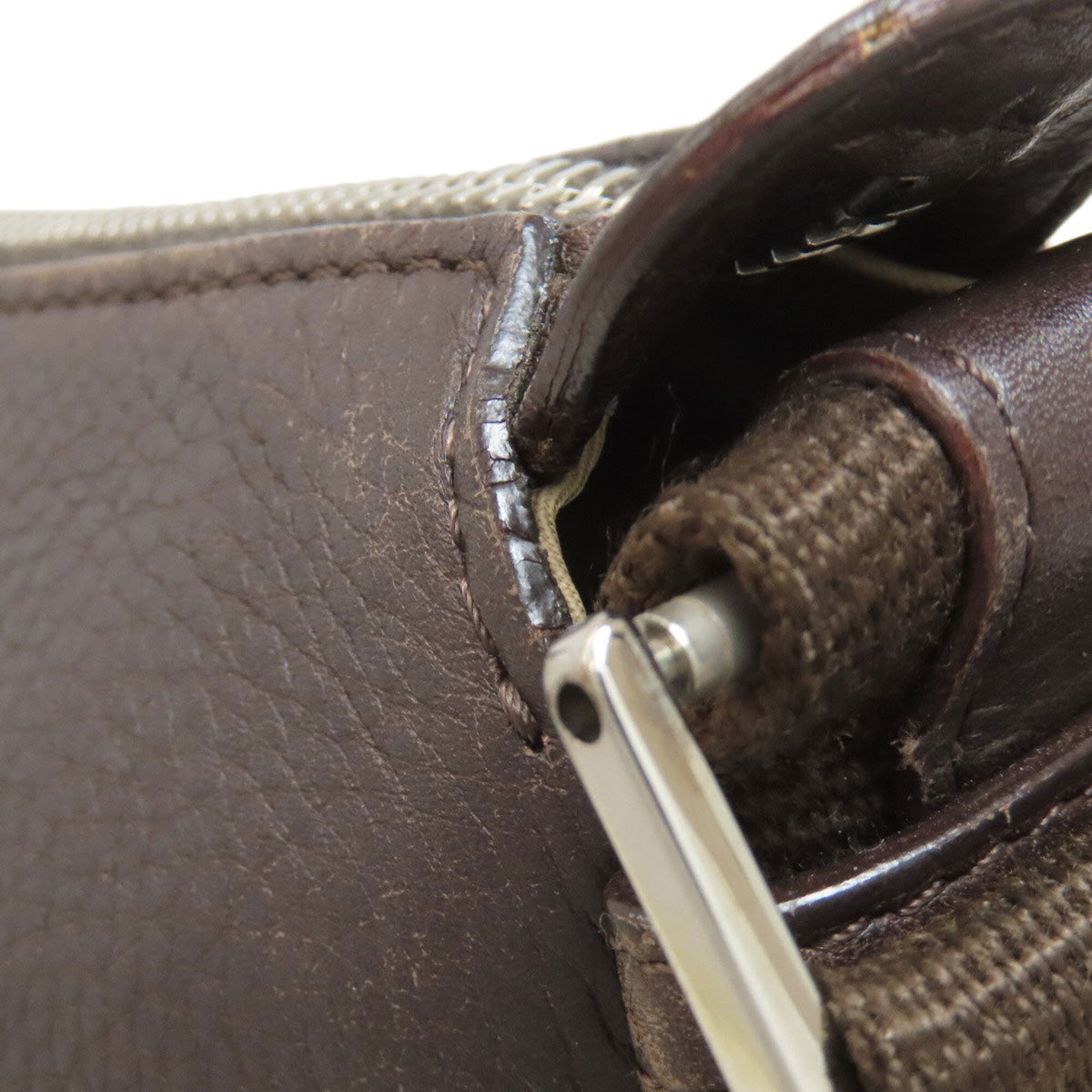 Christian Dior Brown Canvas Leather Shoulder Bag (Pre-Owned)