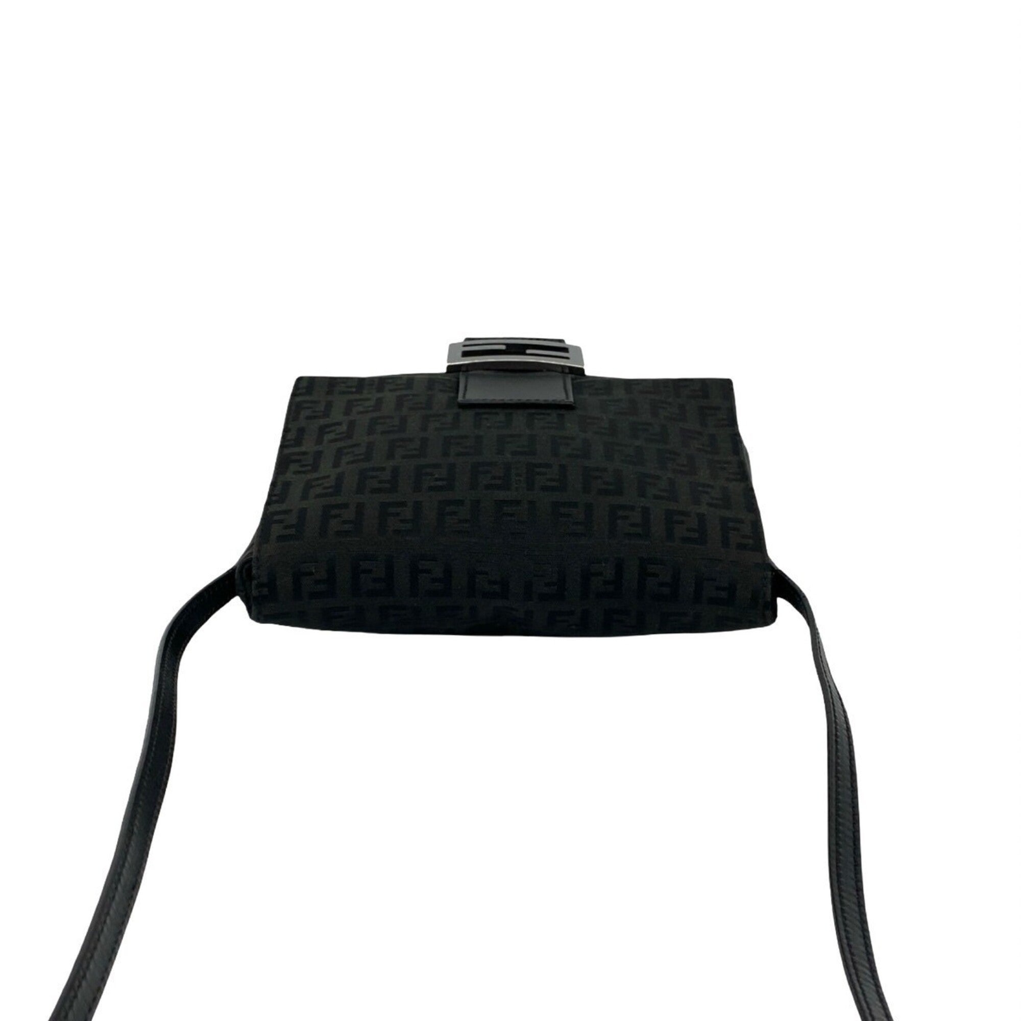Fendi Black Canvas Leather Pochette Shoulder Bag (Pre-Owned)