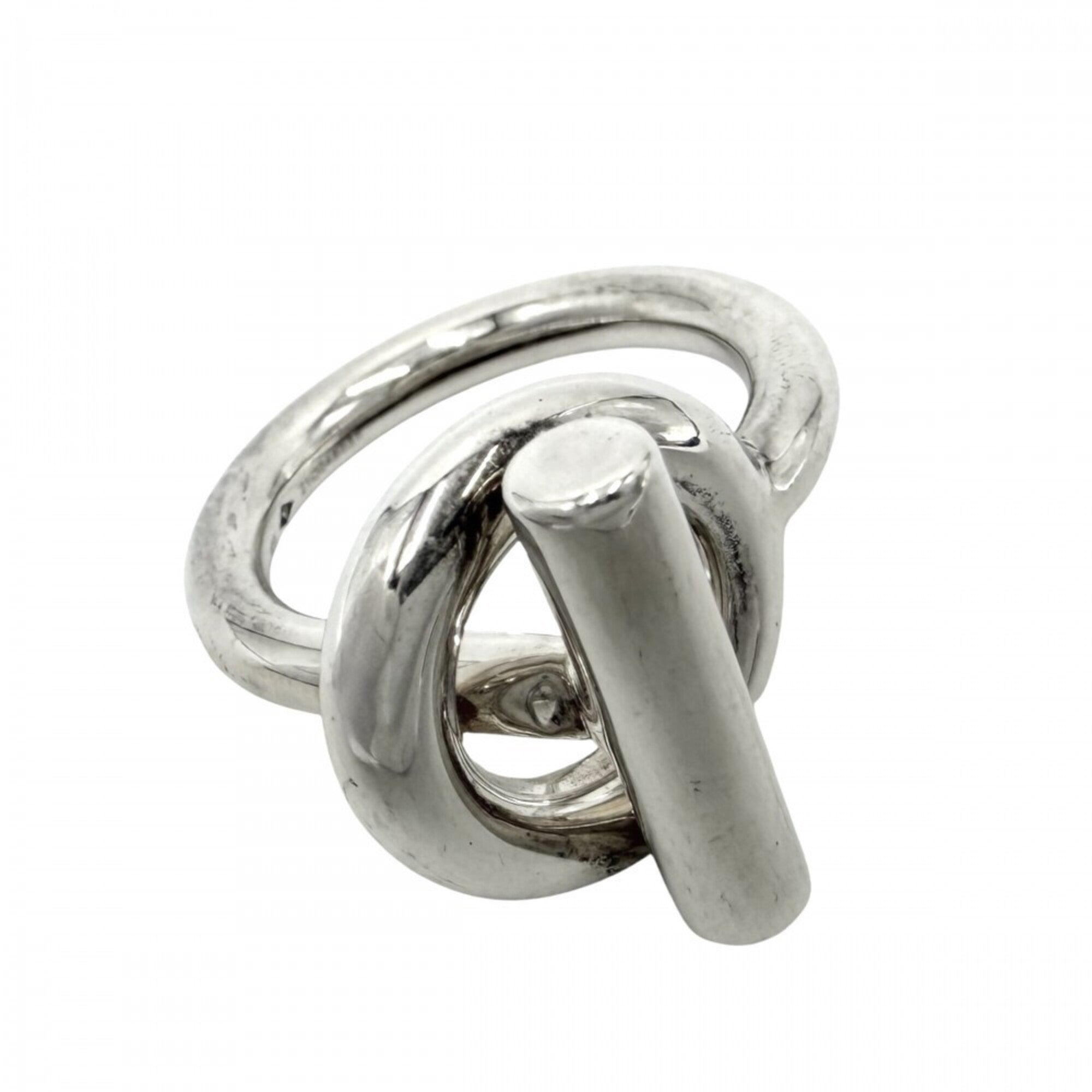 Hermes Silver 925 Band Ring (Pre-Owned)