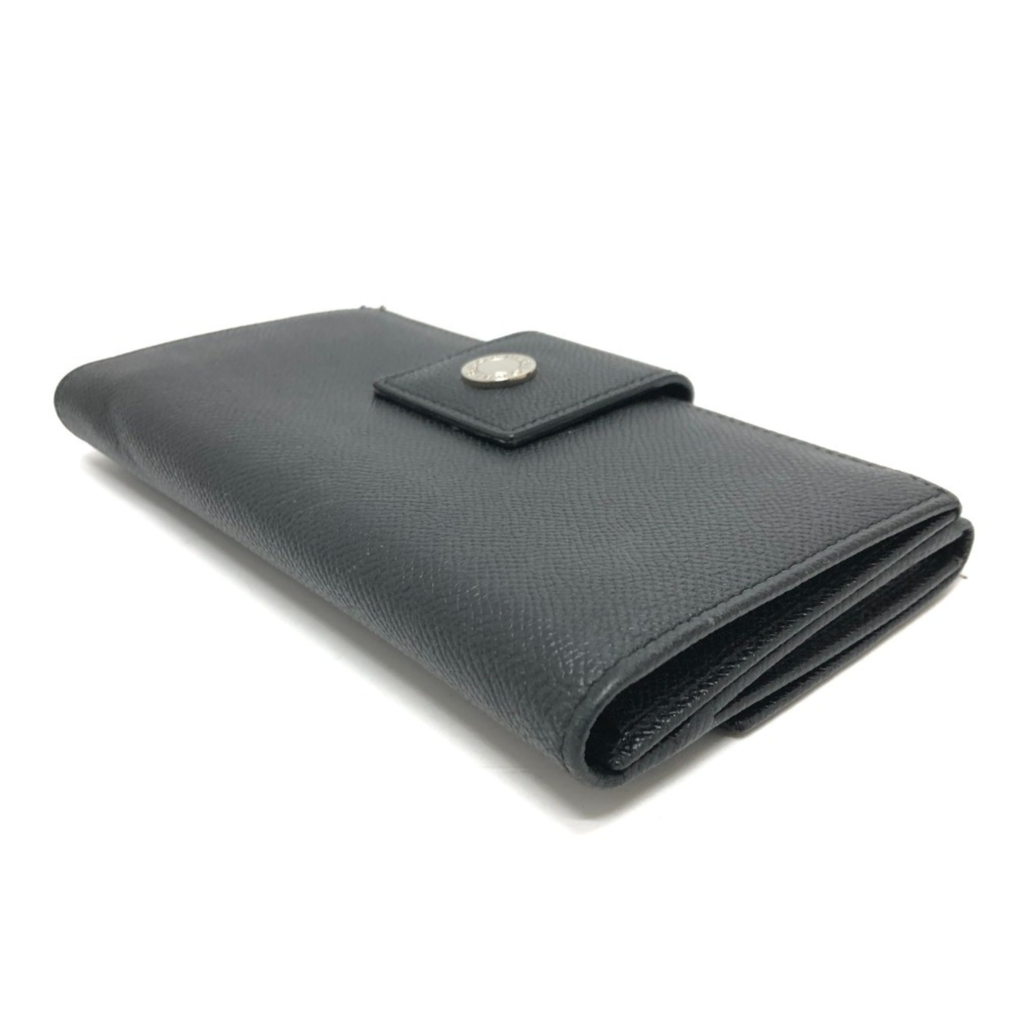 Bvlgari Black Leather Long Wallet (Bi-Fold) (Pre-Owned)