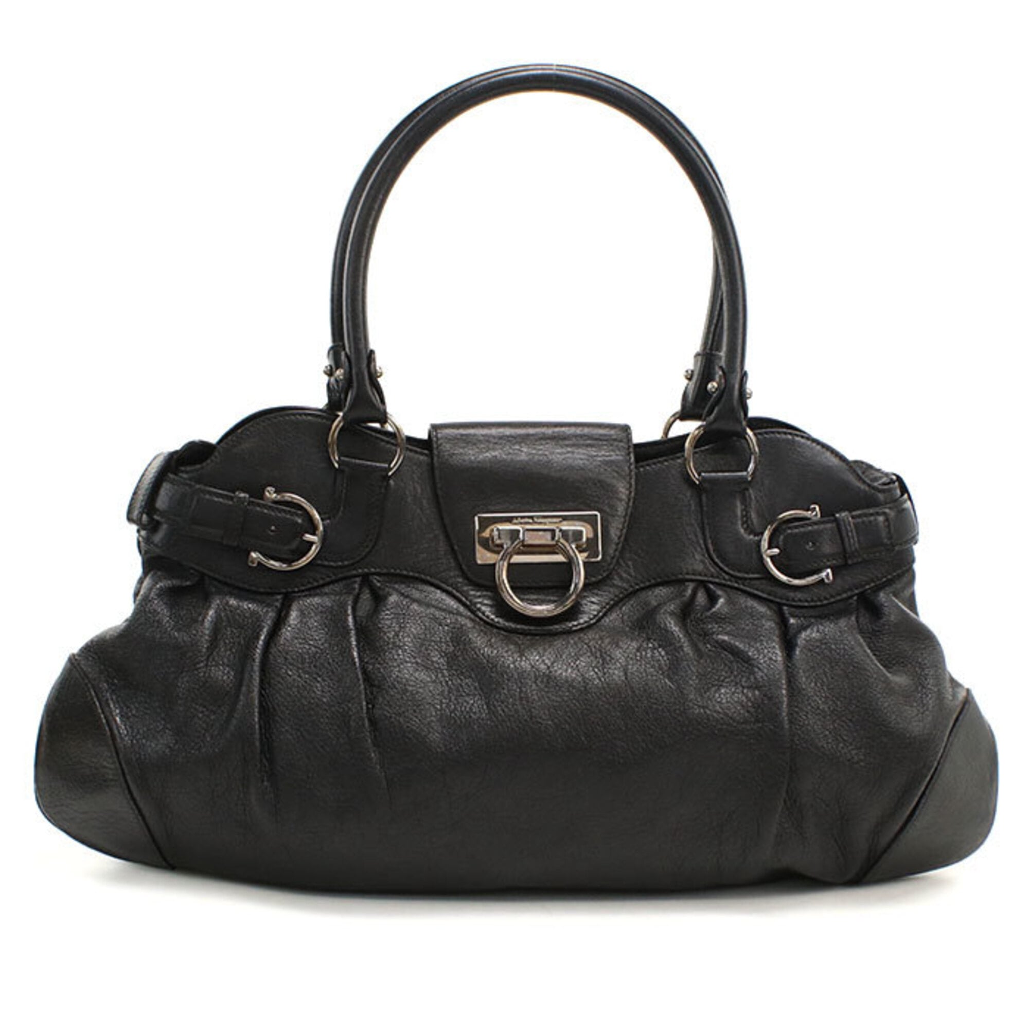 Salvatore Ferragamo Black Leather Handbag (Pre-Owned)