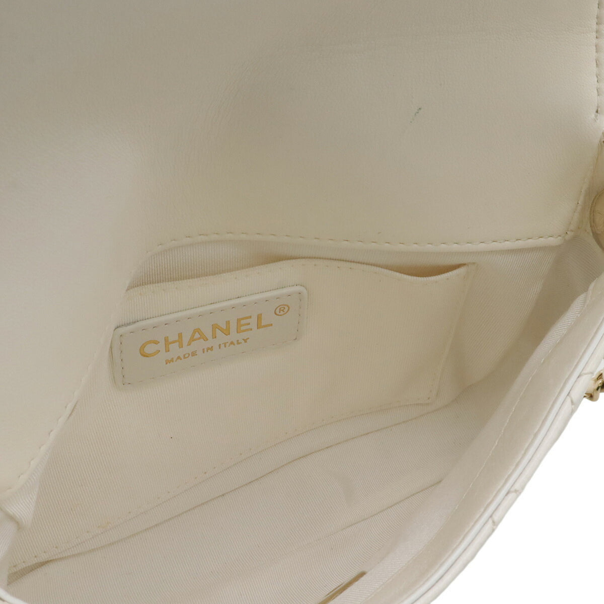 Chanel Matelasse Black Ivory Leather Pochette Shoulder Bag (Pre-Owned)
