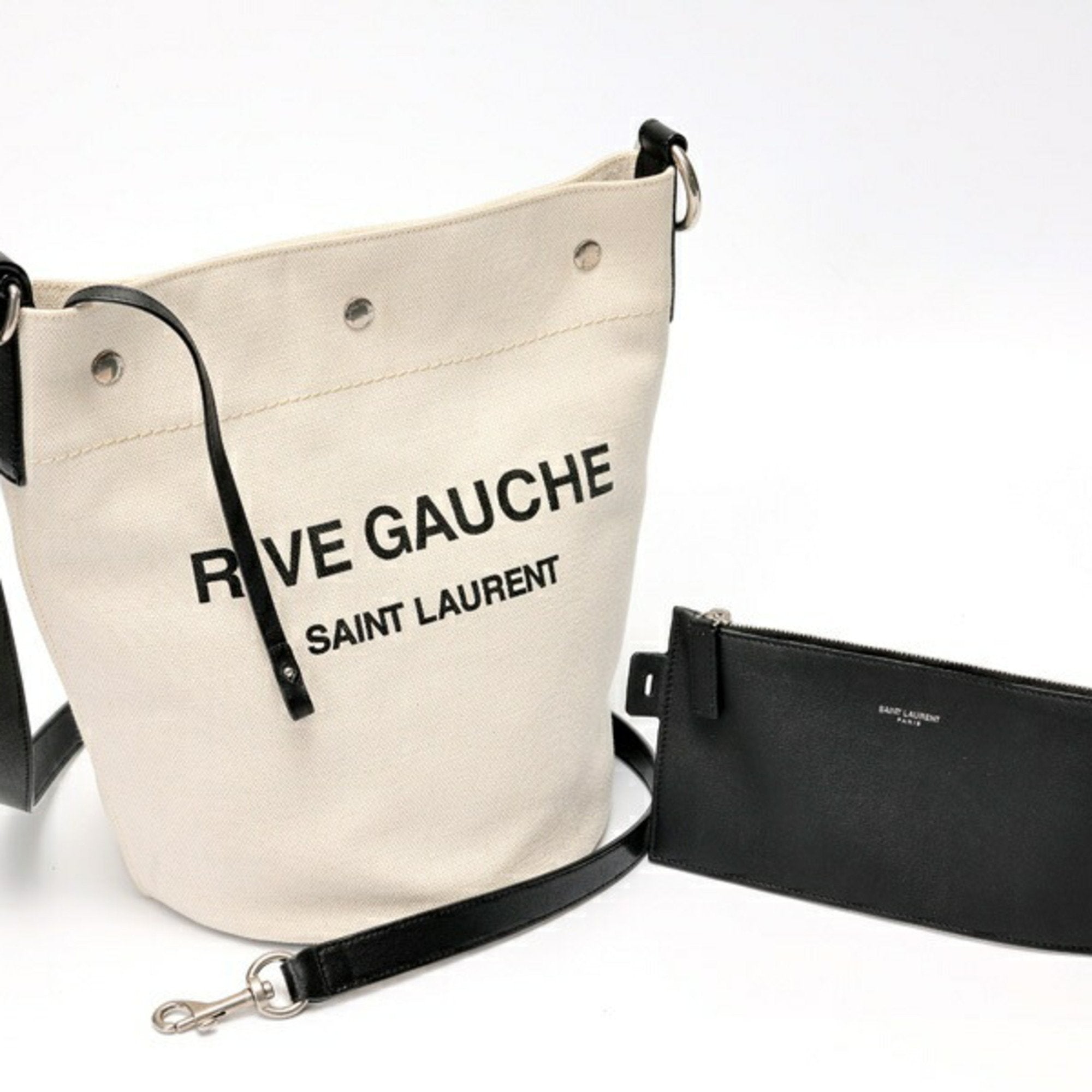 Saint Laurent Black Canvas Shoulder Bag (Pre-Owned)