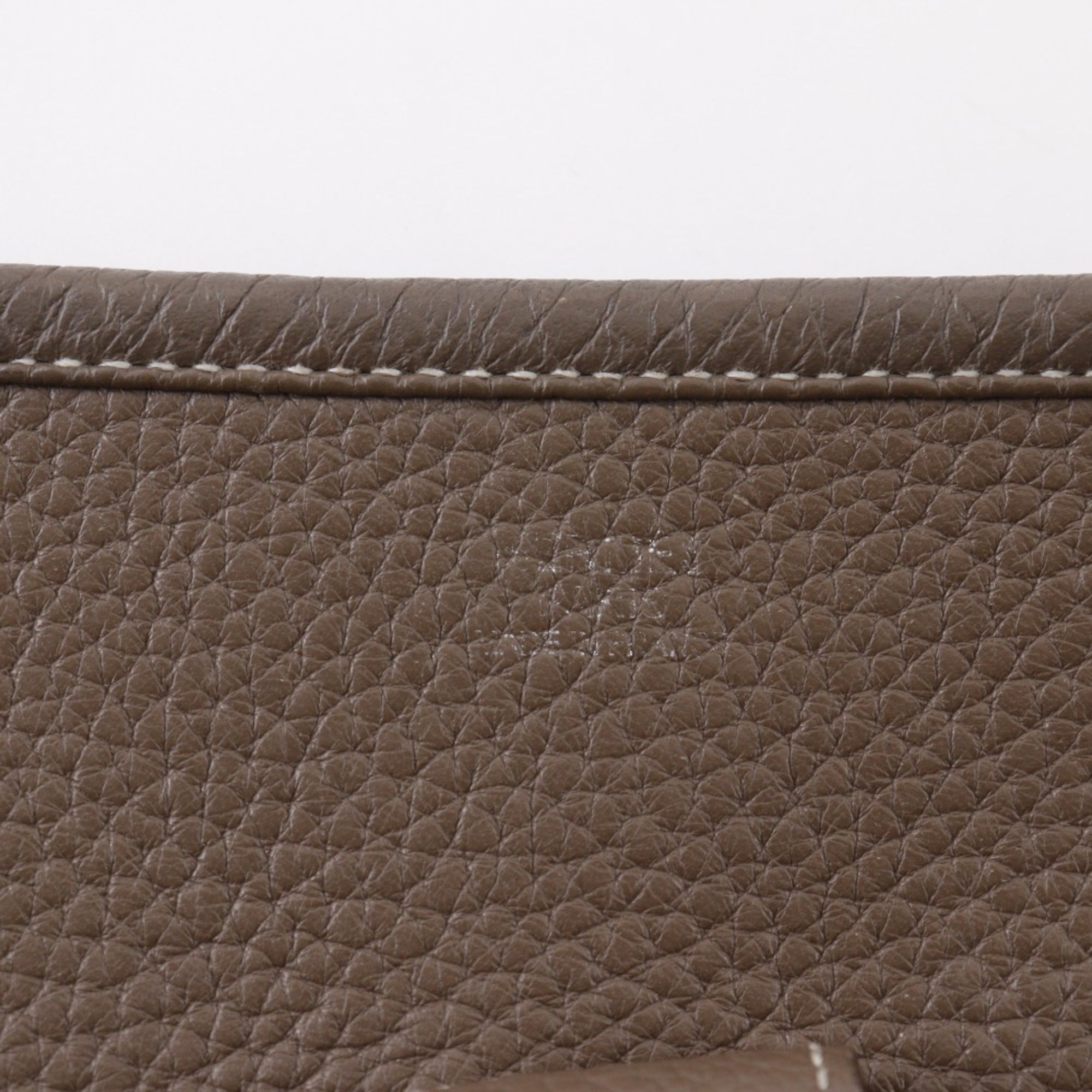 Hermes Etoupe Gray Gray Taurillon Clemence Leather Shoulder Bag (Pre-Owned)