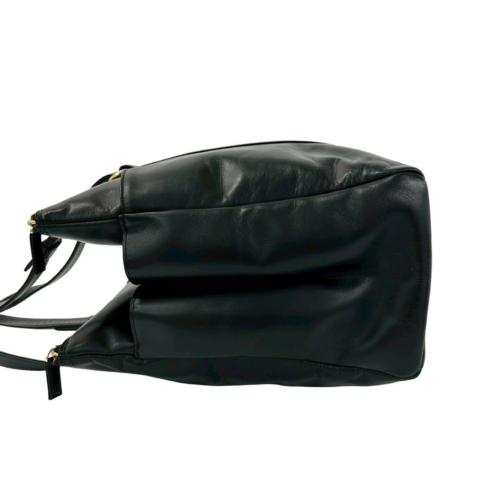Yves Saint Laurent Black Leather Shoulder Bag Tote Bag (Pre-Owned)
