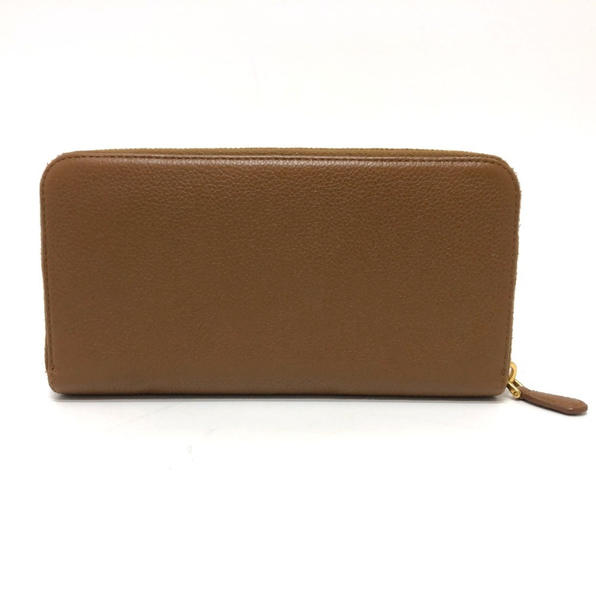 Prada Brown Leather Long Wallet (Bi-Fold) (Pre-Owned)