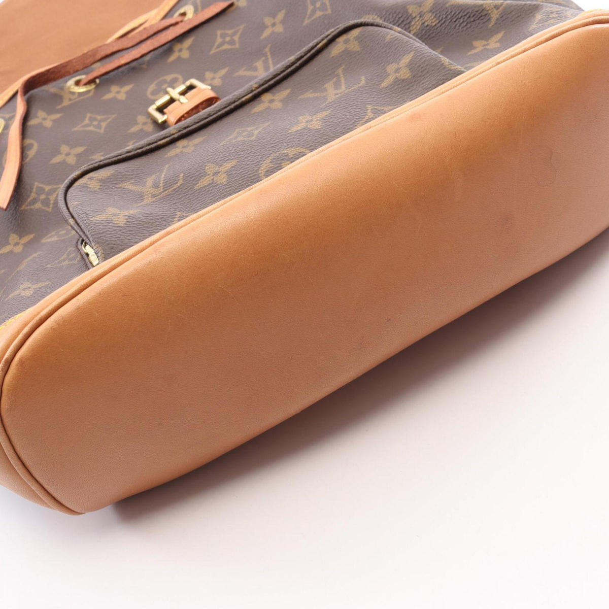 Louis Vuitton Brown Coated Canvas Leather Backpack Handbag (Pre-Owned)