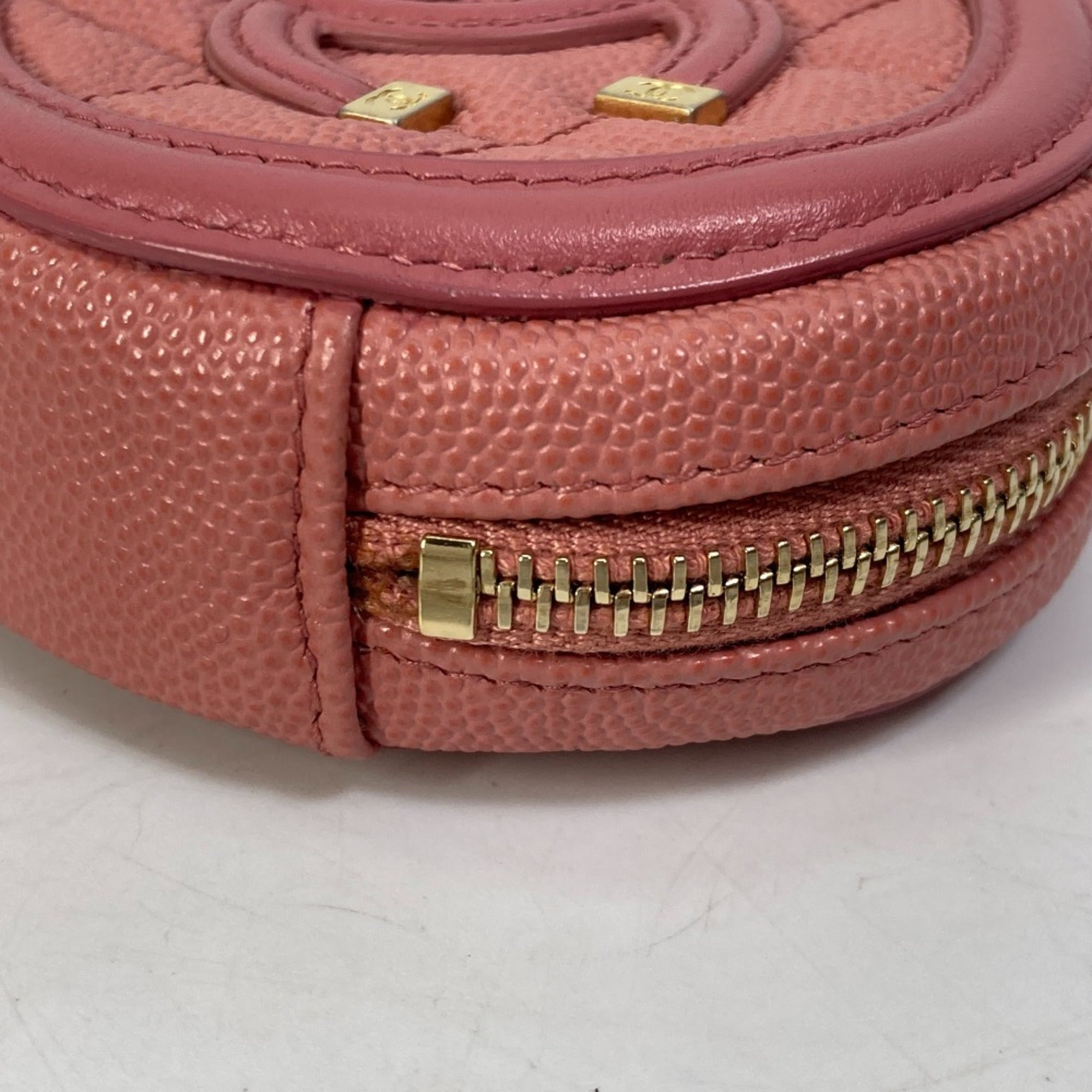 Chanel Pink Leather Coin Purse/Coin Case (Pre-Owned)