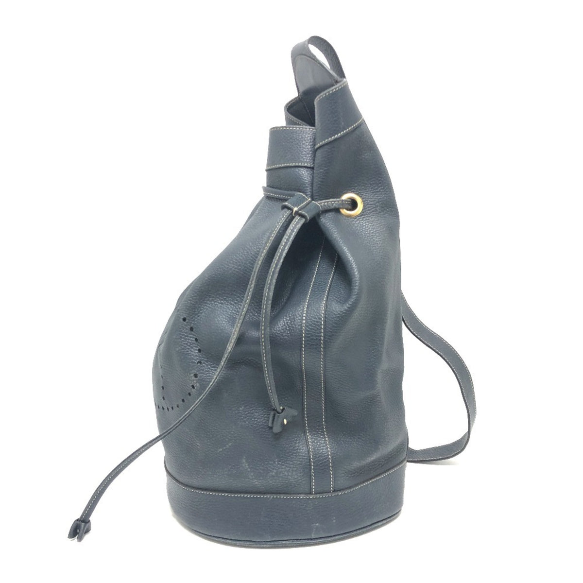 Hermes Navy Leather Shoulder Bag (Pre-Owned)