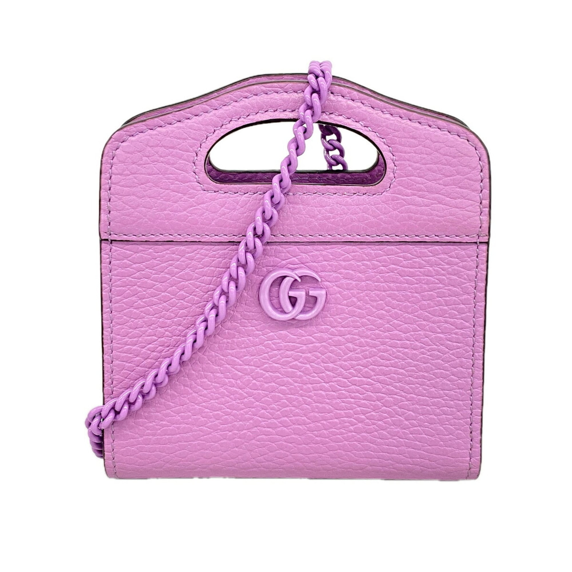 Gucci Purple Leather Chain/Shoulder Wallet (Pre-Owned)