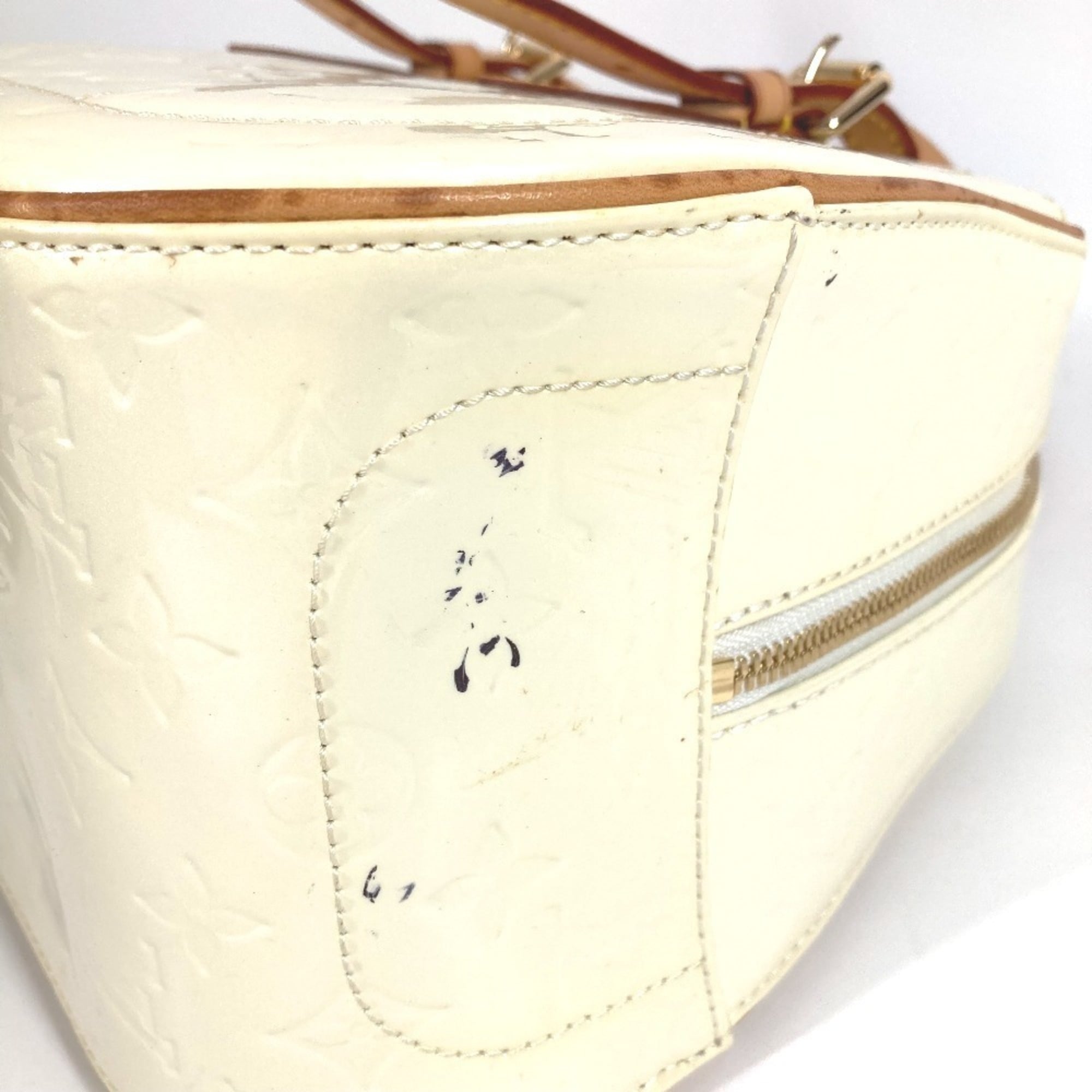 Louis Vuitton Pearl White Monogram Vernis Handbag Shoulder Bag Tote Bag (Pre-Owned)