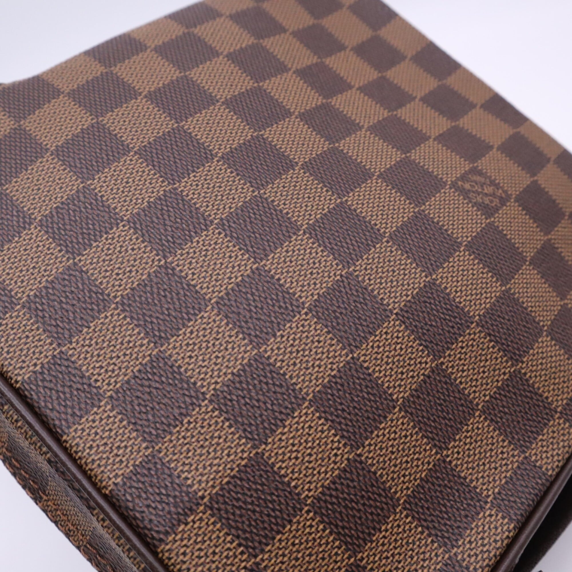 Louis Vuitton Damier Beige Brown Coated Canvas Leather Shoulder Bag (Pre-Owned)