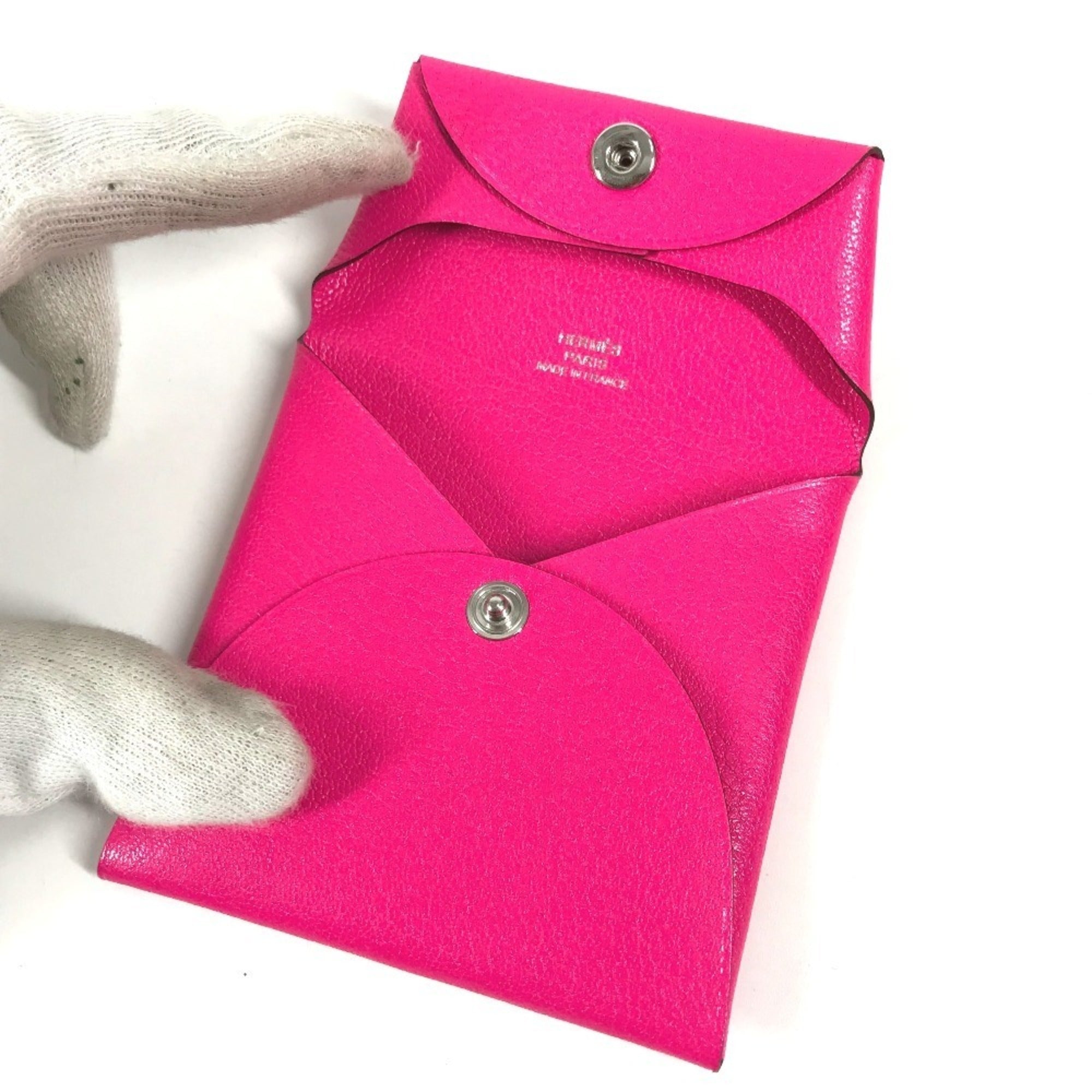 Hermes Pink Leather Coin Purse/Coin Case (Pre-Owned)