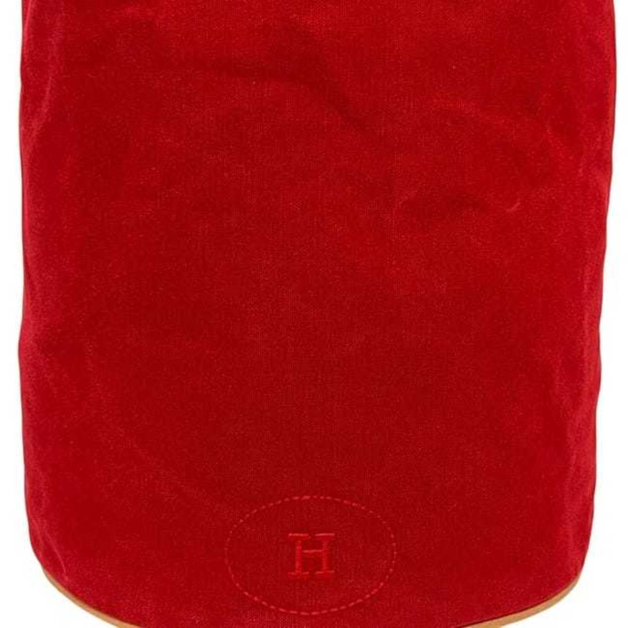 Hermes Red Color Canvas Leather Backpack (Pre-Owned)