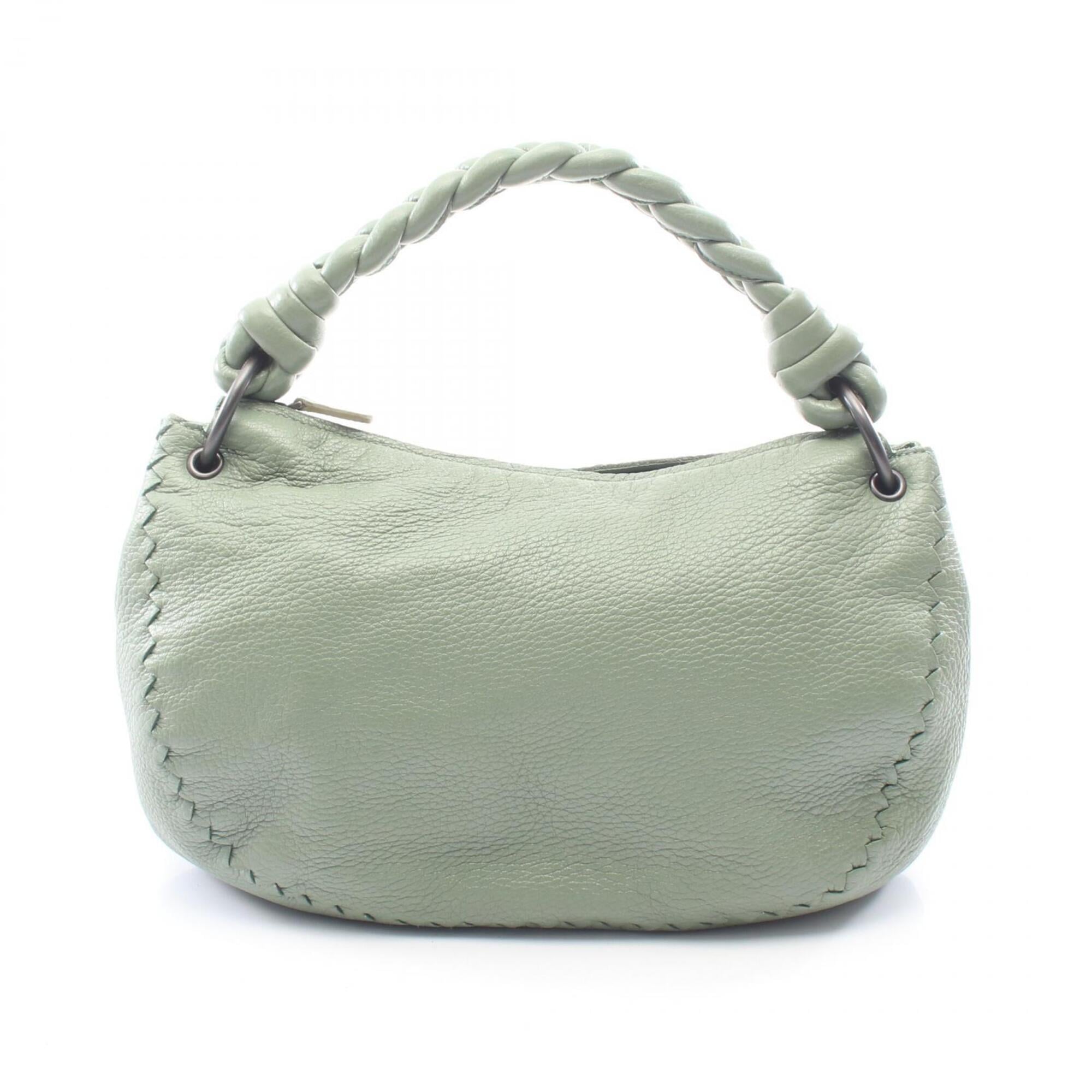 Bottega Veneta Green Leather Handbag Shoulder Bag (Pre-Owned)