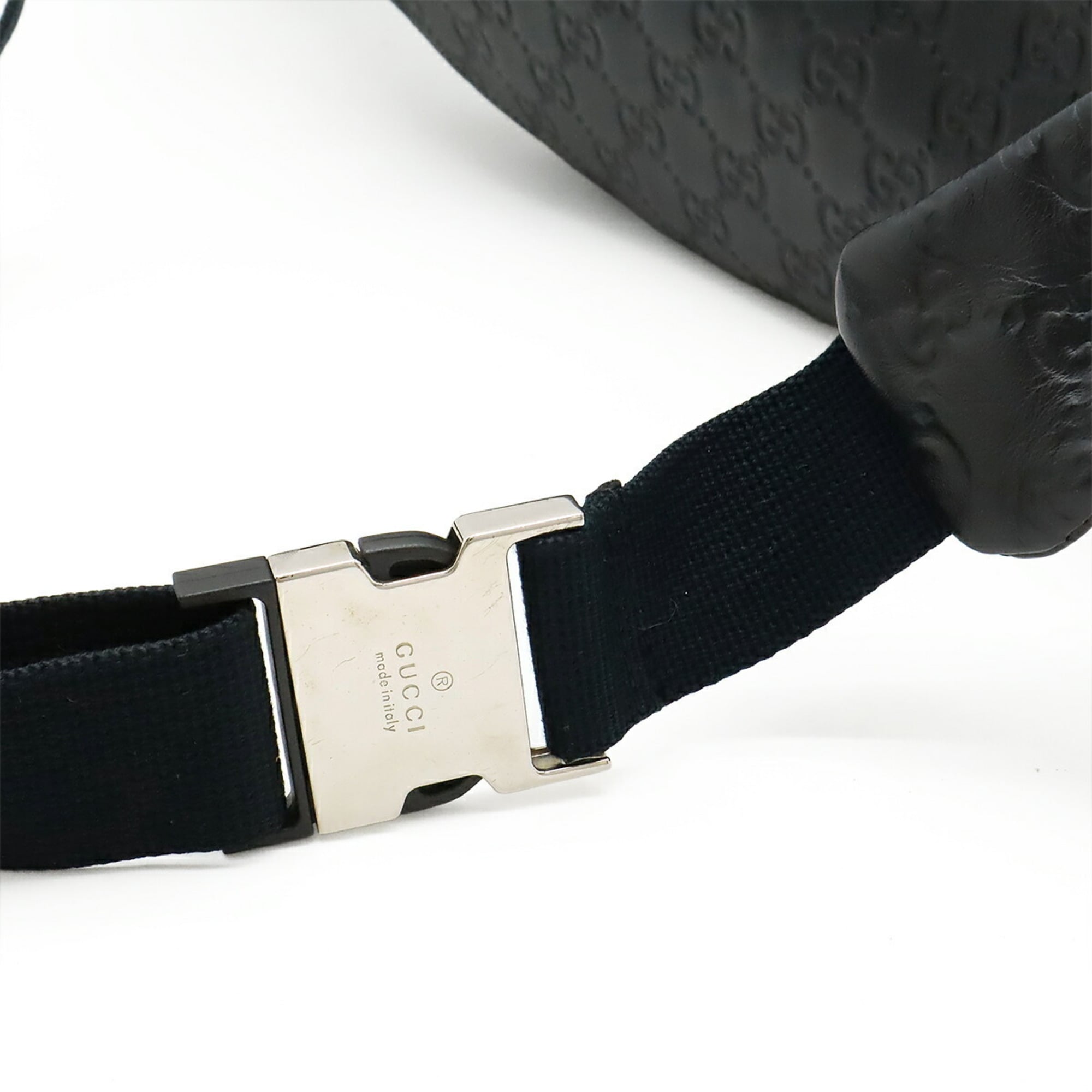 Gucci Black Rubber Coated Canvas Leather Pouch Sling Bag (Pre-Owned)