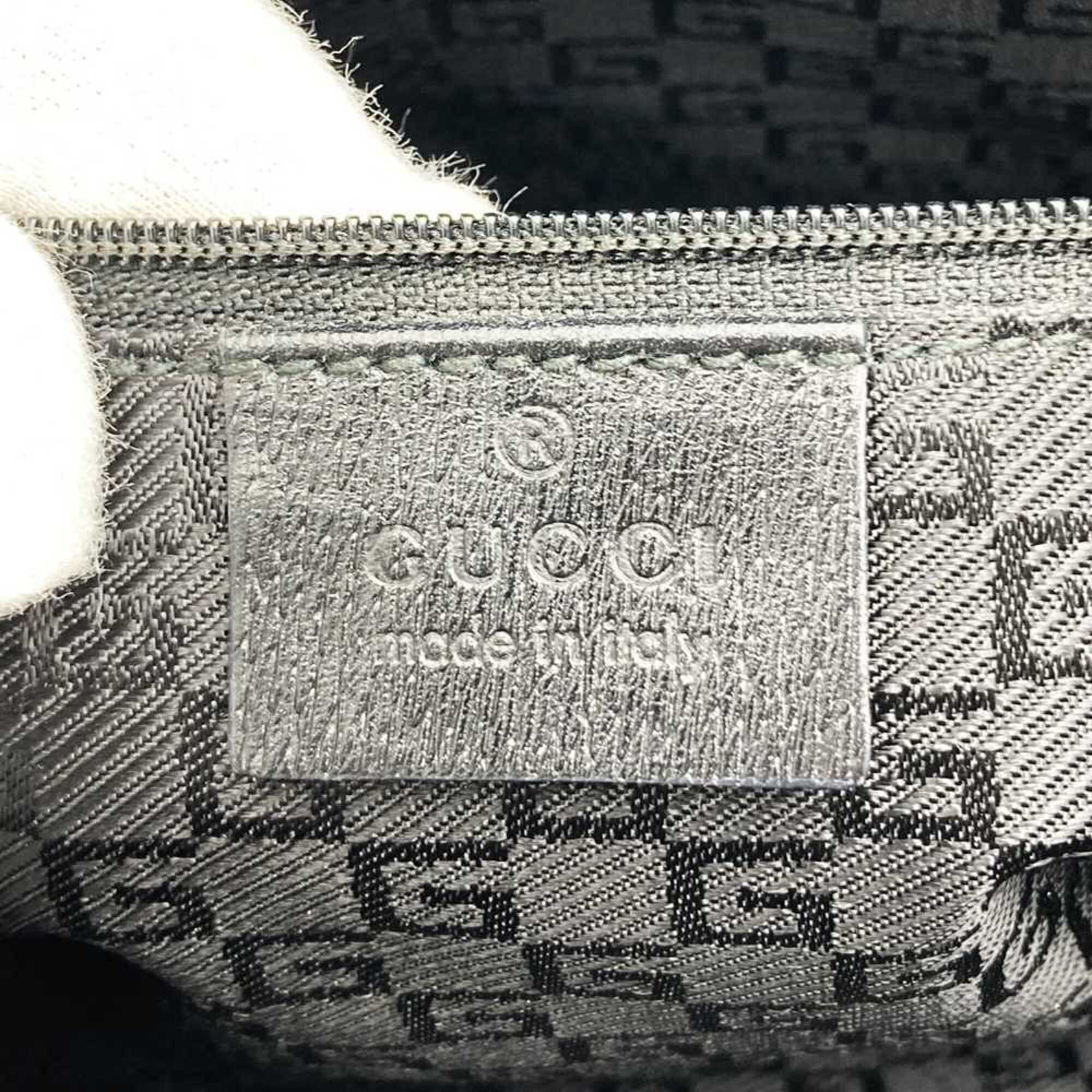 Gucci Black Canvas Leather Tote Bag (Pre-Owned)