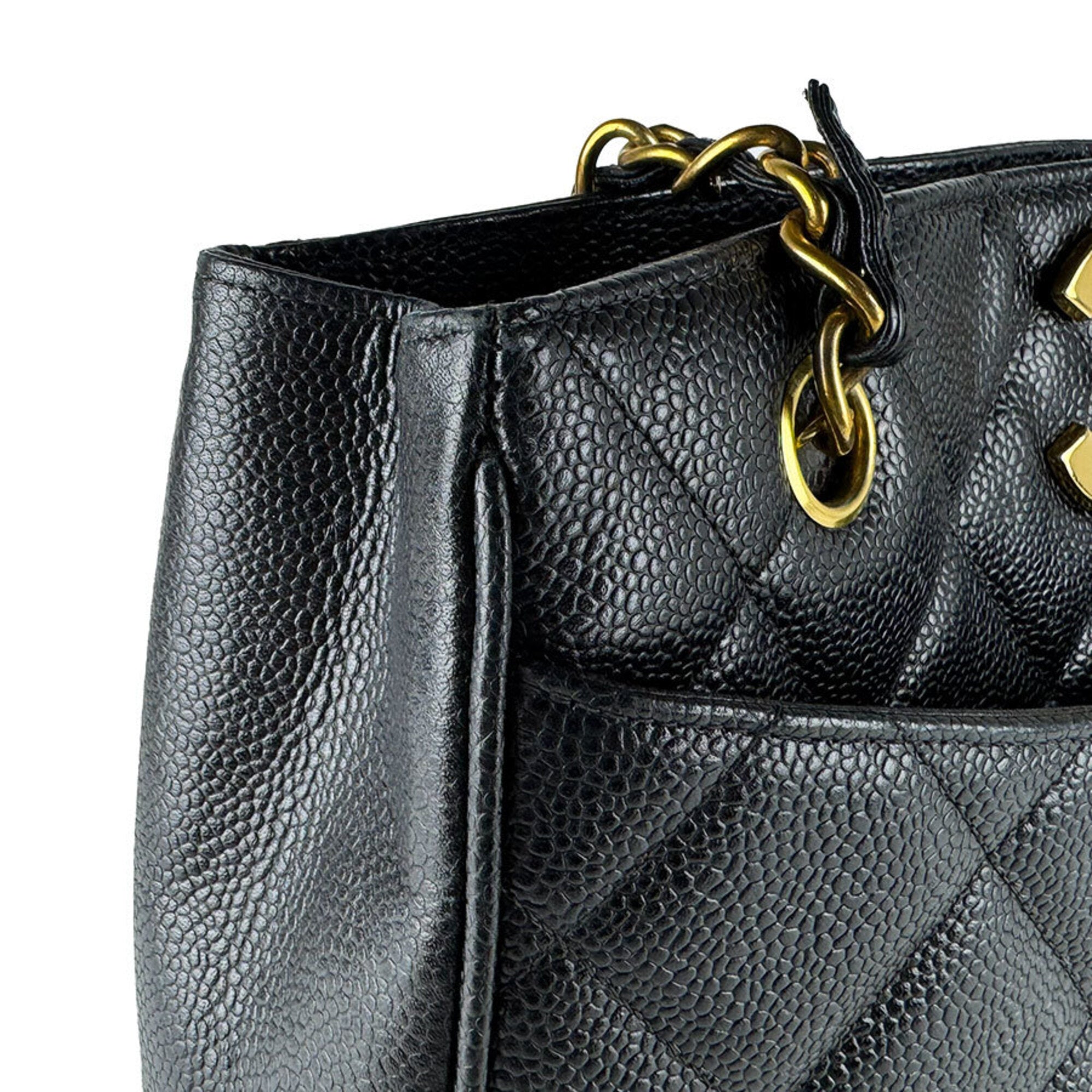 Chanel Black Grained Calfskin Shoulder Bag (Pre-Owned)