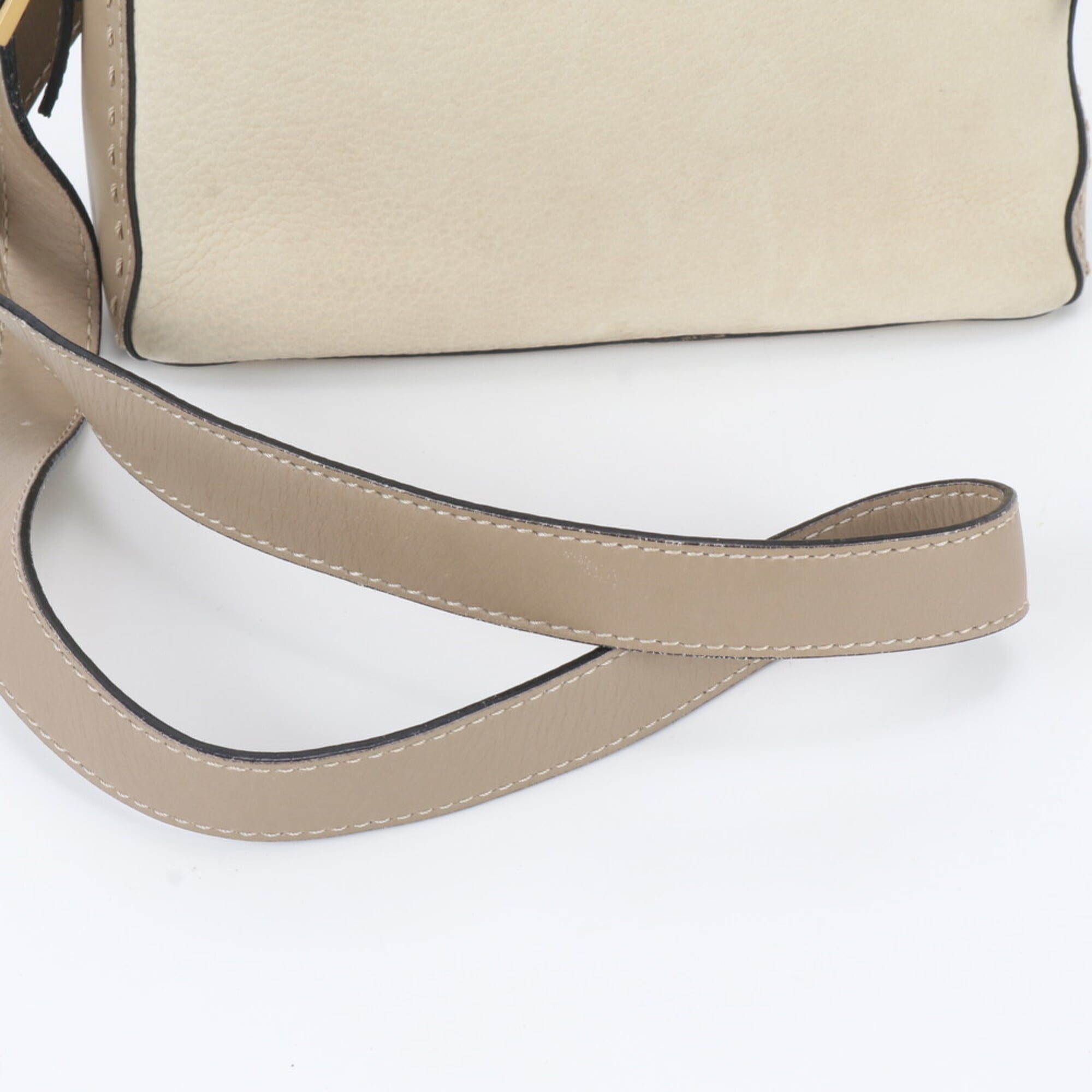 Celine Beige Leather Shoulder Bag (Pre-Owned)