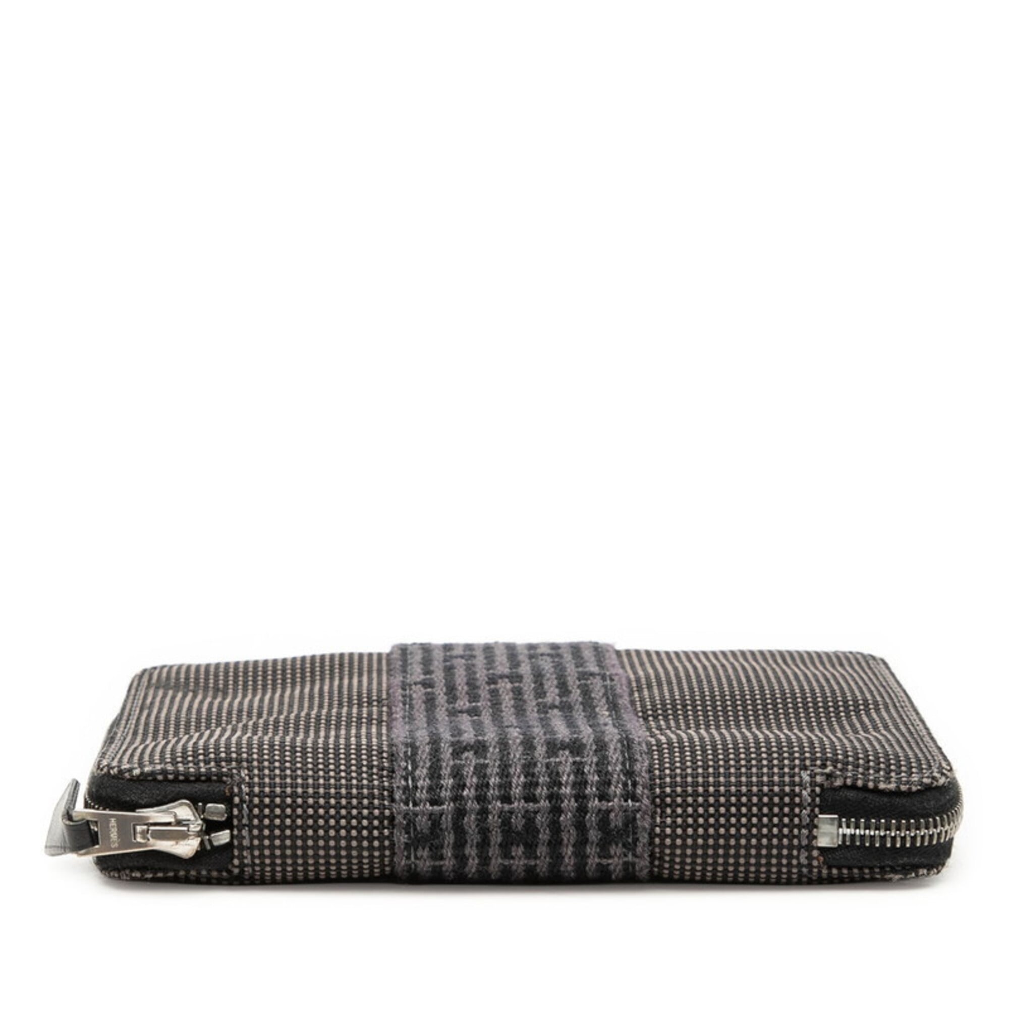 Hermes Gray Polyester Polyamide Wallet (Bi-Fold) (Pre-Owned)