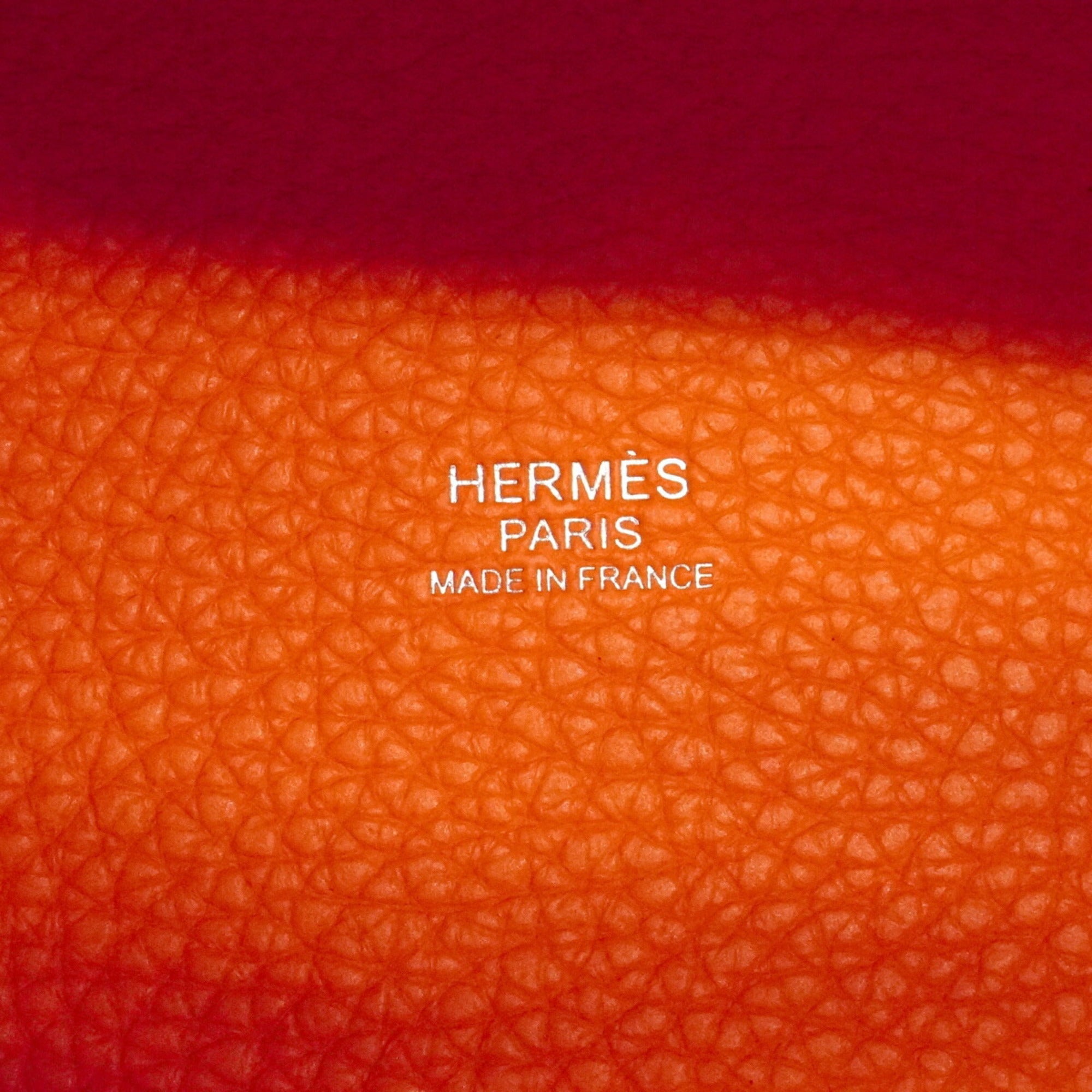 Hermes Orange Taurillon Clemence Leather Swift Leather Handbag (Pre-Owned)