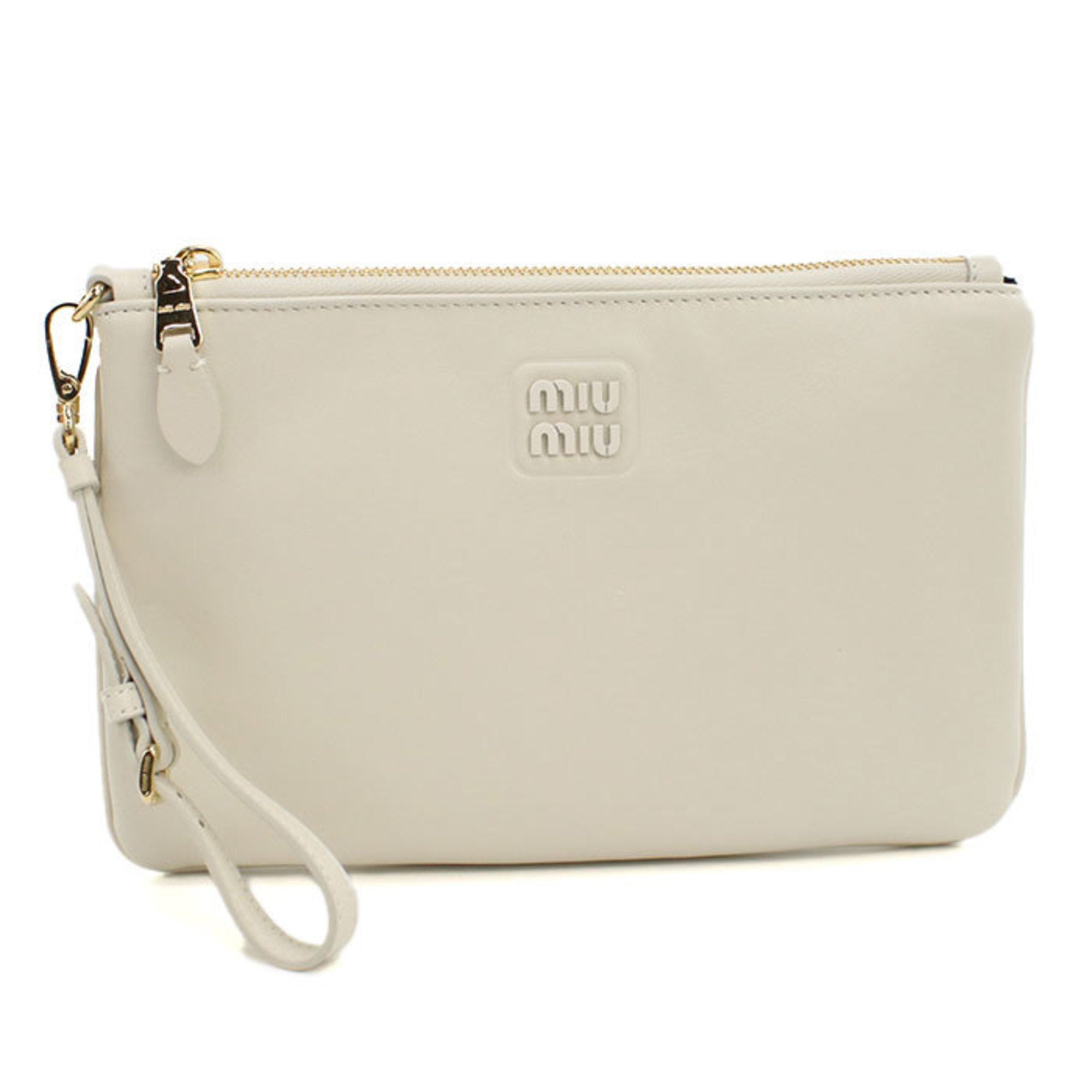 Miu Miu White Leather Clutch Bag (Pre-Owned)