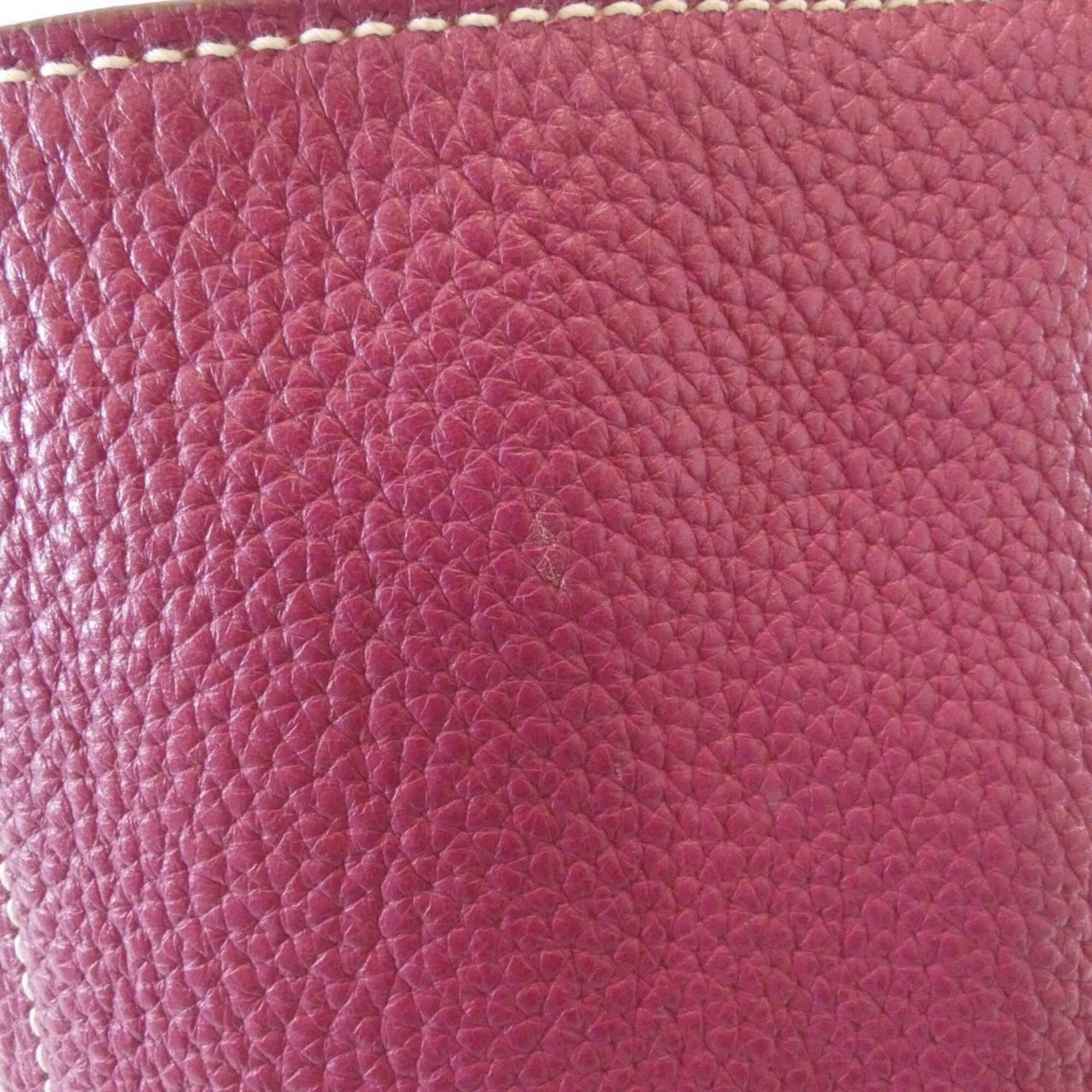 Hermes Pink Taurillon Clemence Leather Handbag (Pre-Owned)