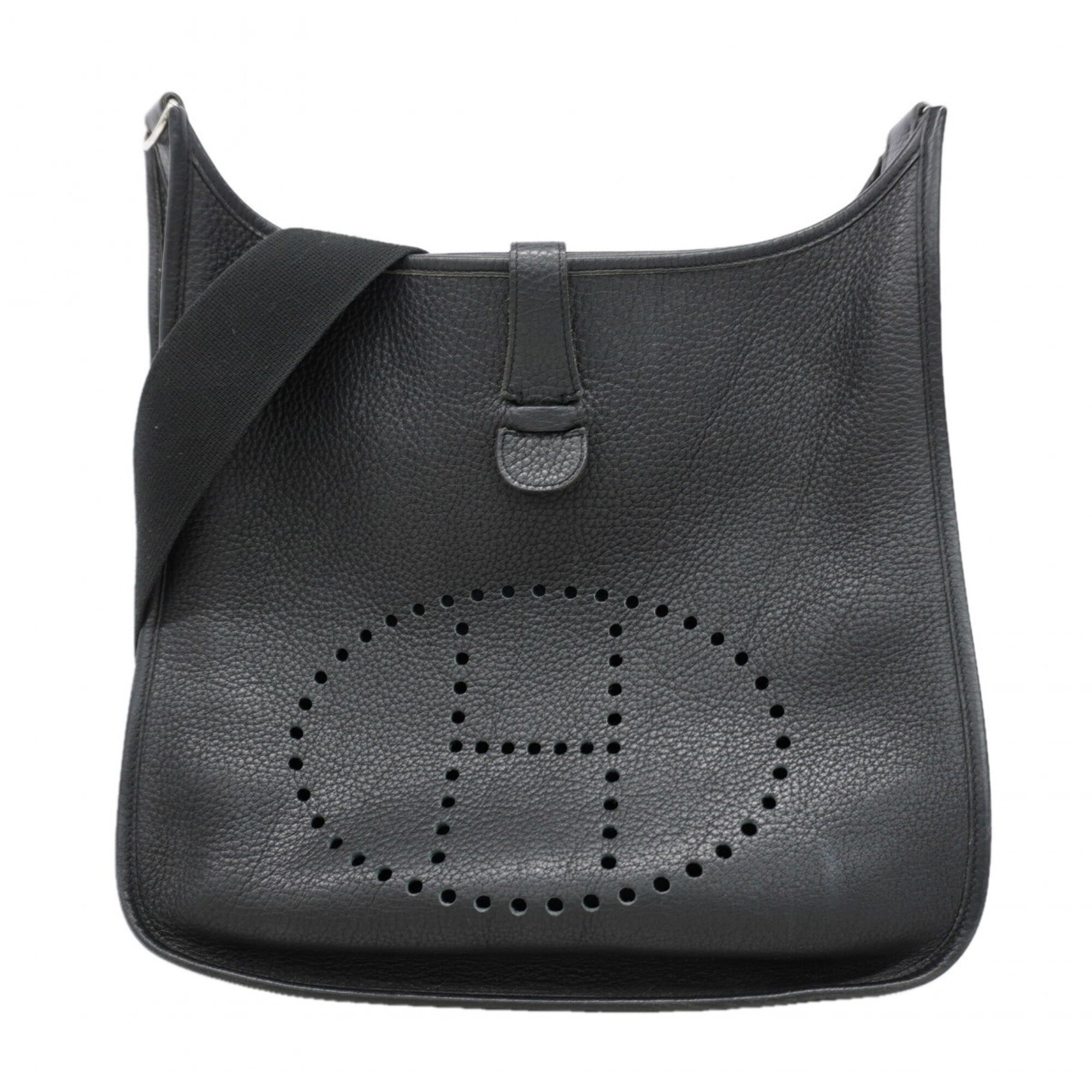 Hermes Black Taurillon Clemence Leather Shoulder Bag (Pre-Owned)