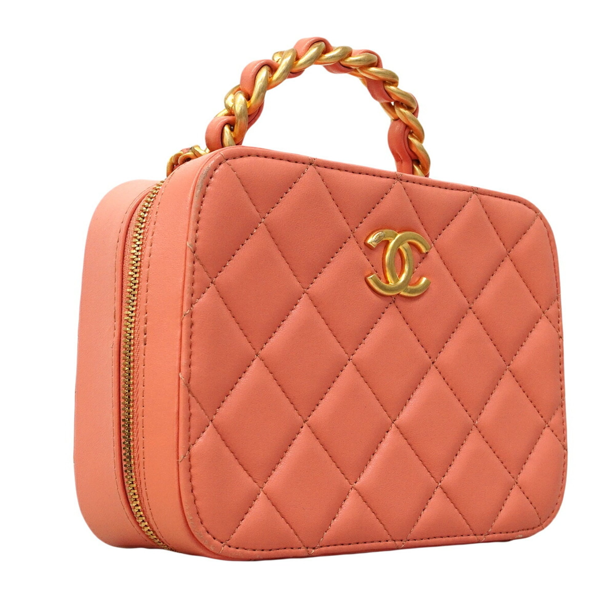 Chanel Salmon Pink Leather Handbag (Pre-Owned)