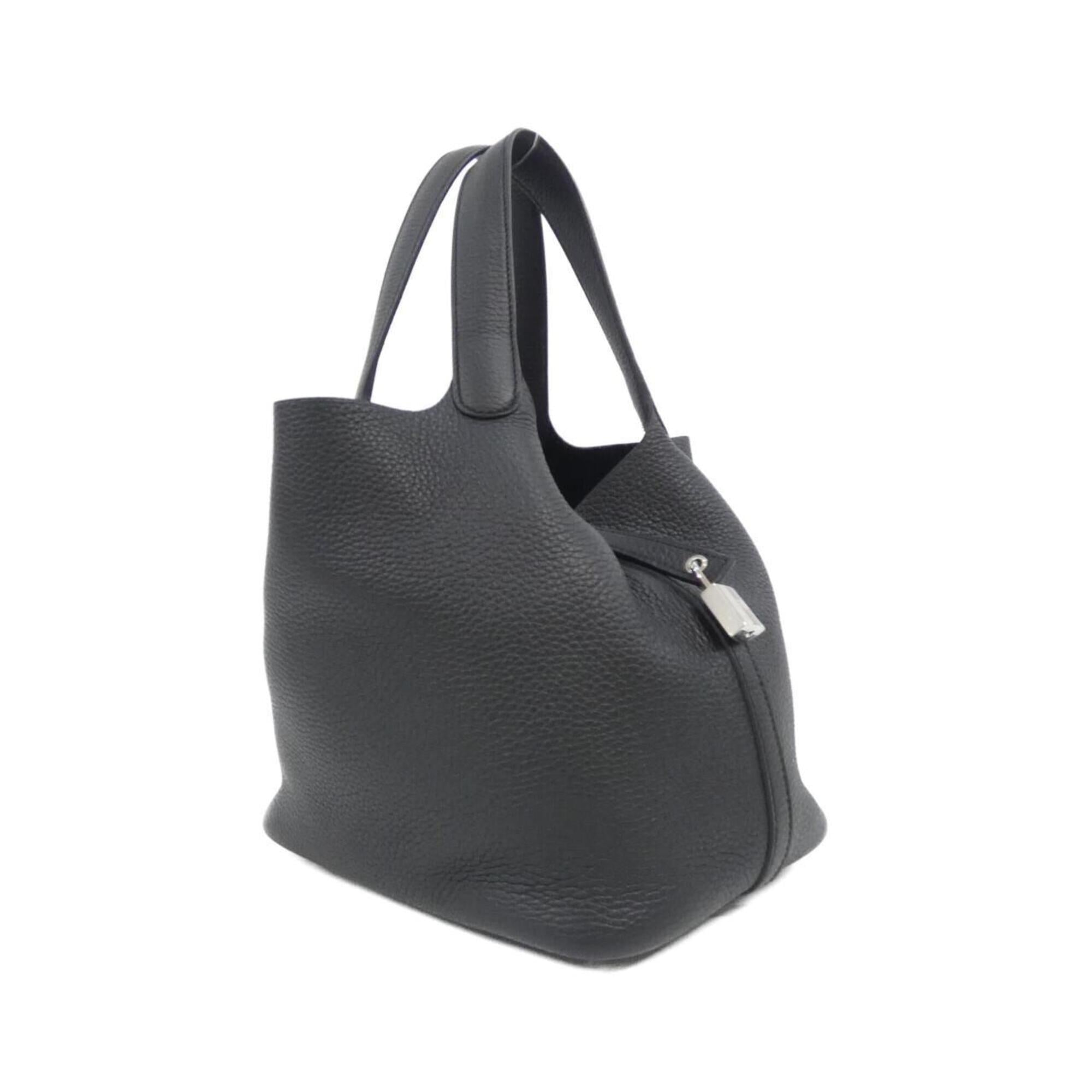 Hermes Picotin Black Taurillon Clemence Leather Handbag (Pre-Owned)