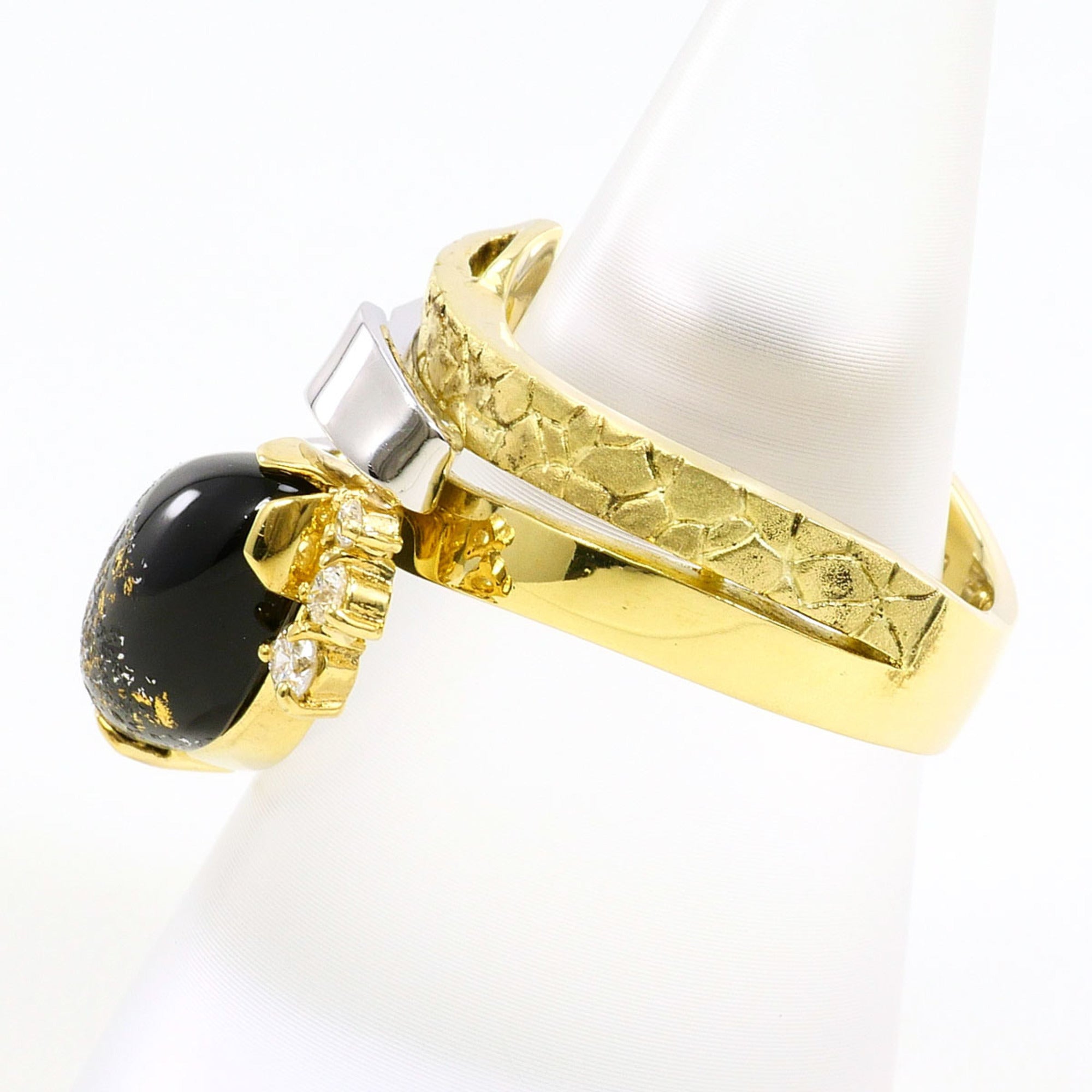 Unbranded Black Platinum Yellow Gold Yellow Gold (18K) Platinum 900 Band Ring (Pre-Owned)