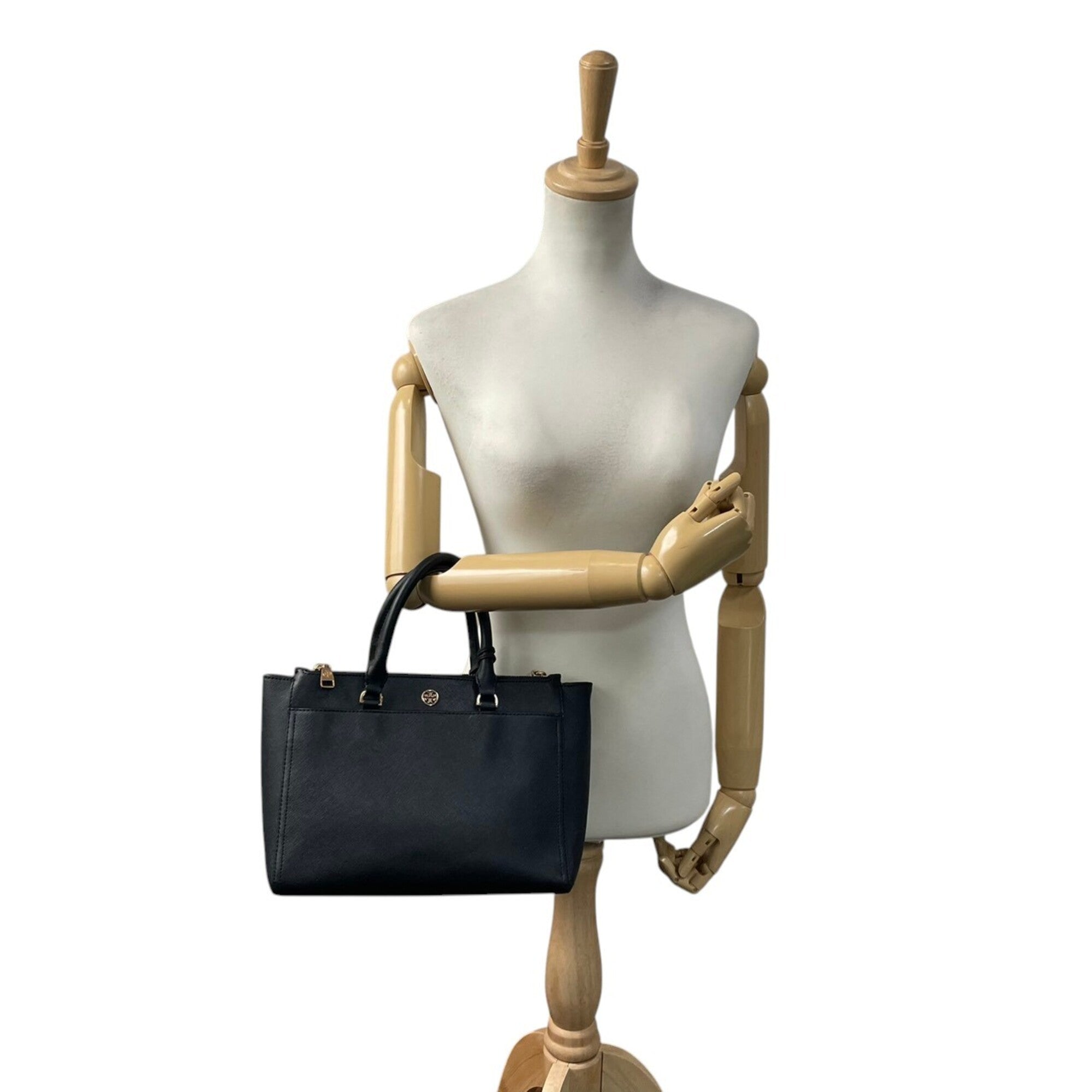 Tory Burch Black Leather Handbag Shoulder Bag Tote Bag (Pre-Owned)