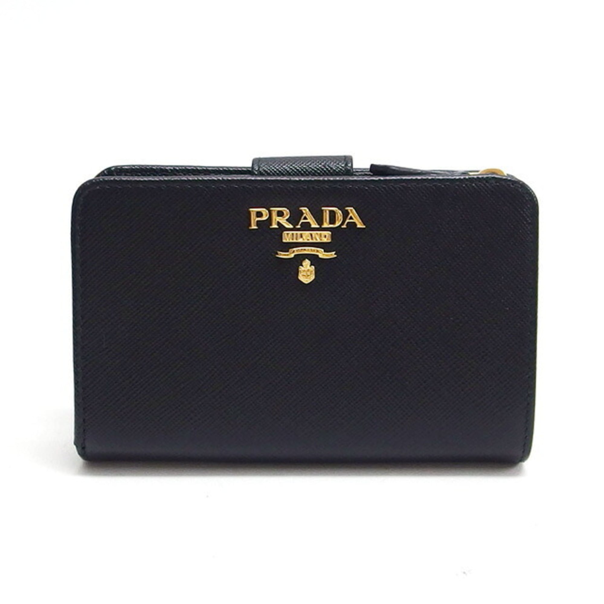 Prada Saffiano Black Nero Leather Wallet (Bi-Fold) (Pre-Owned)