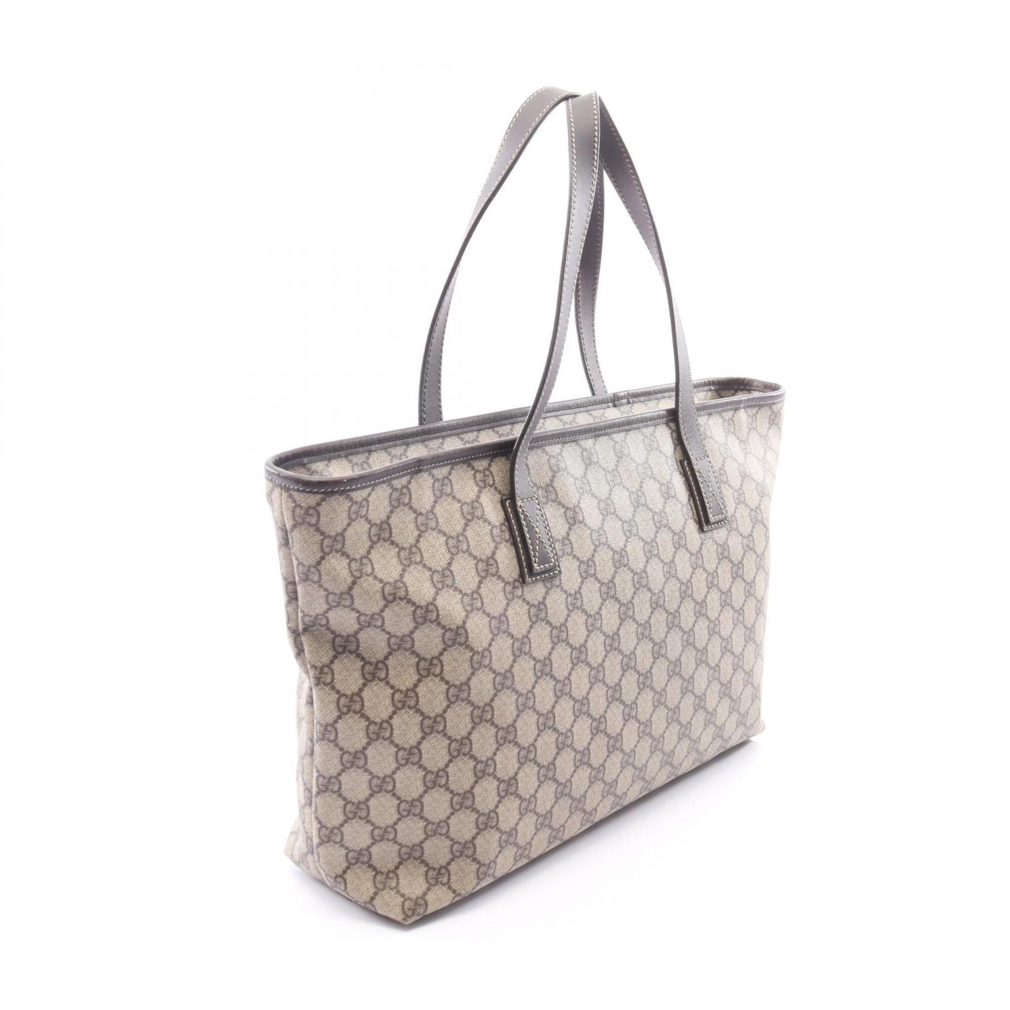Gucci Beige Brown Pvc Leather Handbag Tote Bag (Pre-Owned)