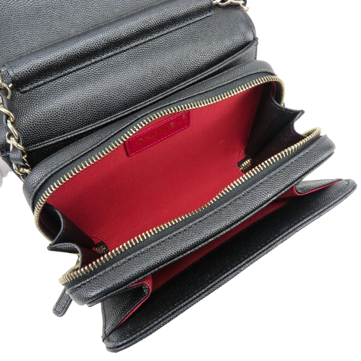 Chanel Black Grained Calfskin Shoulder Bag (Pre-Owned)