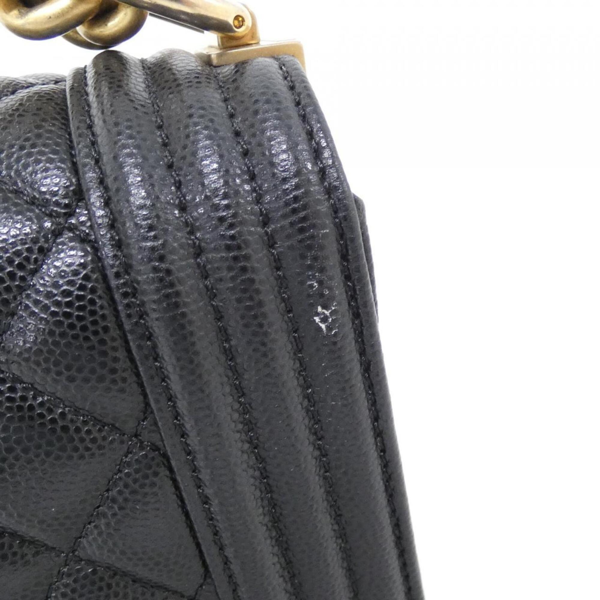 Chanel Black Grained Calfskin Shoulder Bag (Pre-Owned)