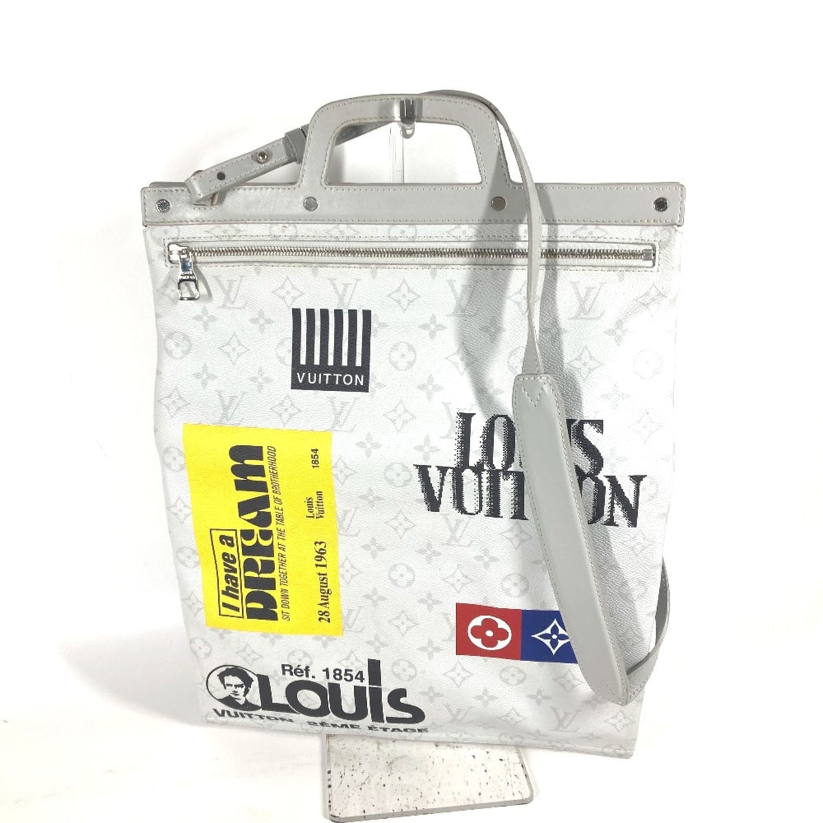 Louis Vuitton White Monogram Shoulder Bag Tote Bag (Pre-Owned)