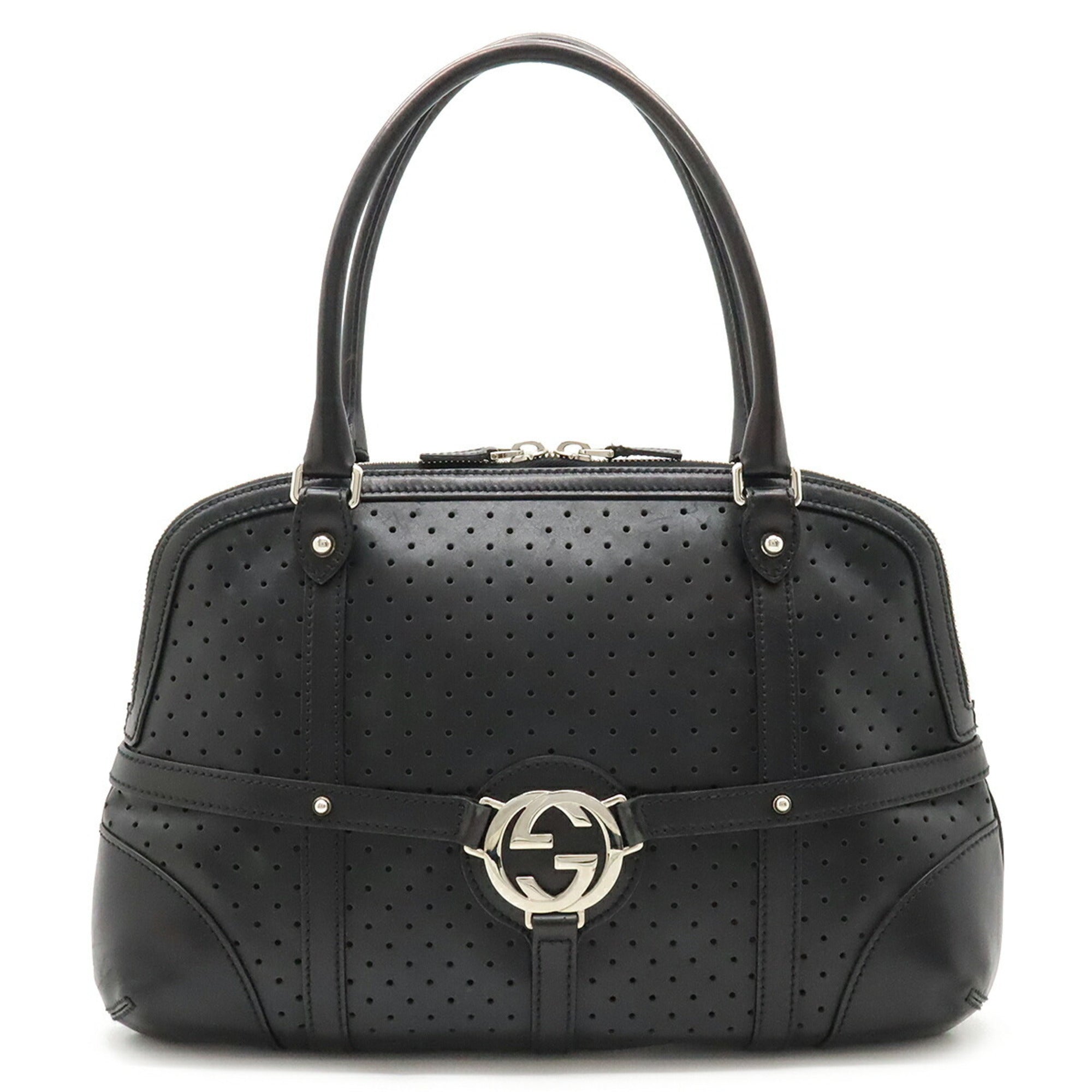 Gucci Black Leather Handbag Shoulder Bag (Pre-Owned)