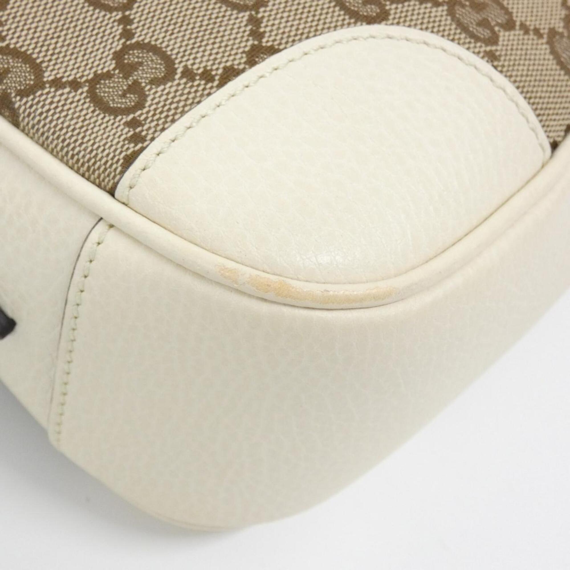 Gucci Gg Canvas Beige Ivory Gg Canvas Shoulder Bag (Pre-Owned)
