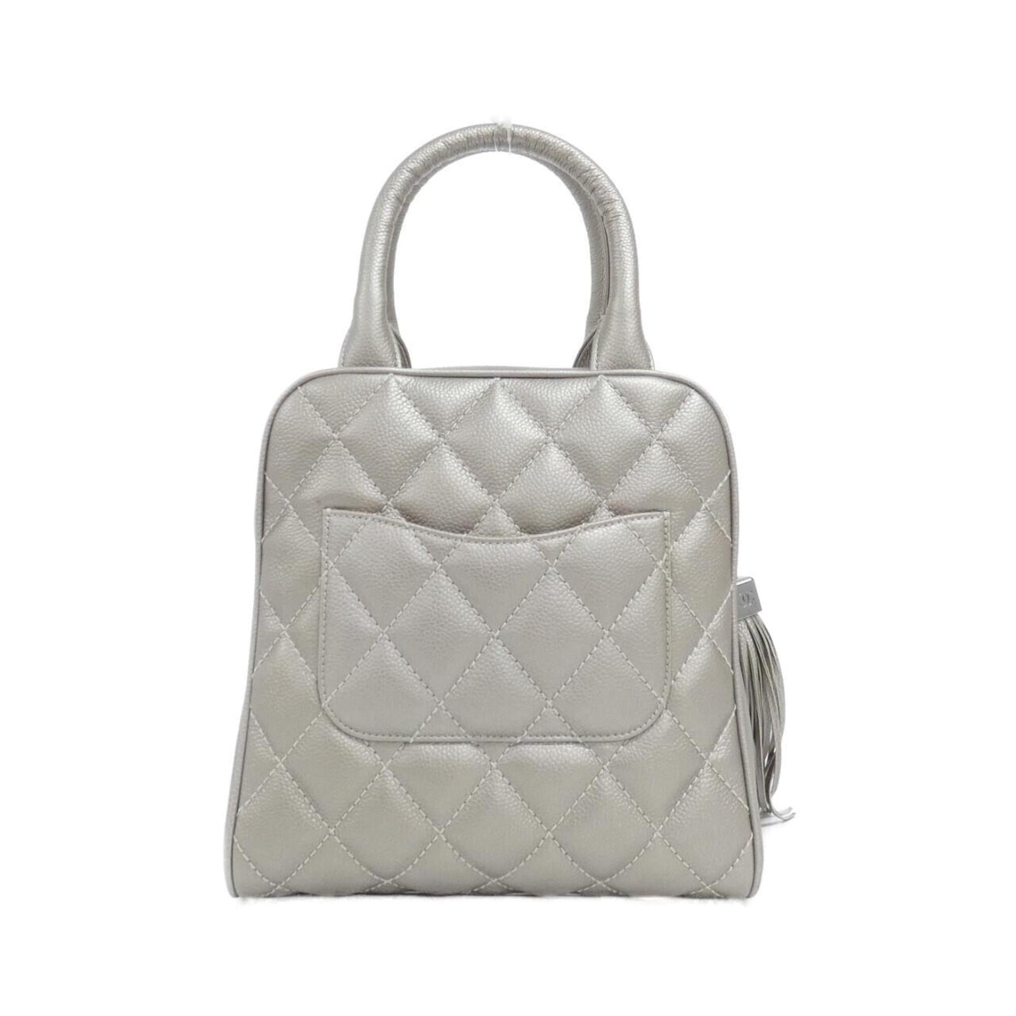 Chanel Silver Grained Calfskin Handbag (Pre-Owned)