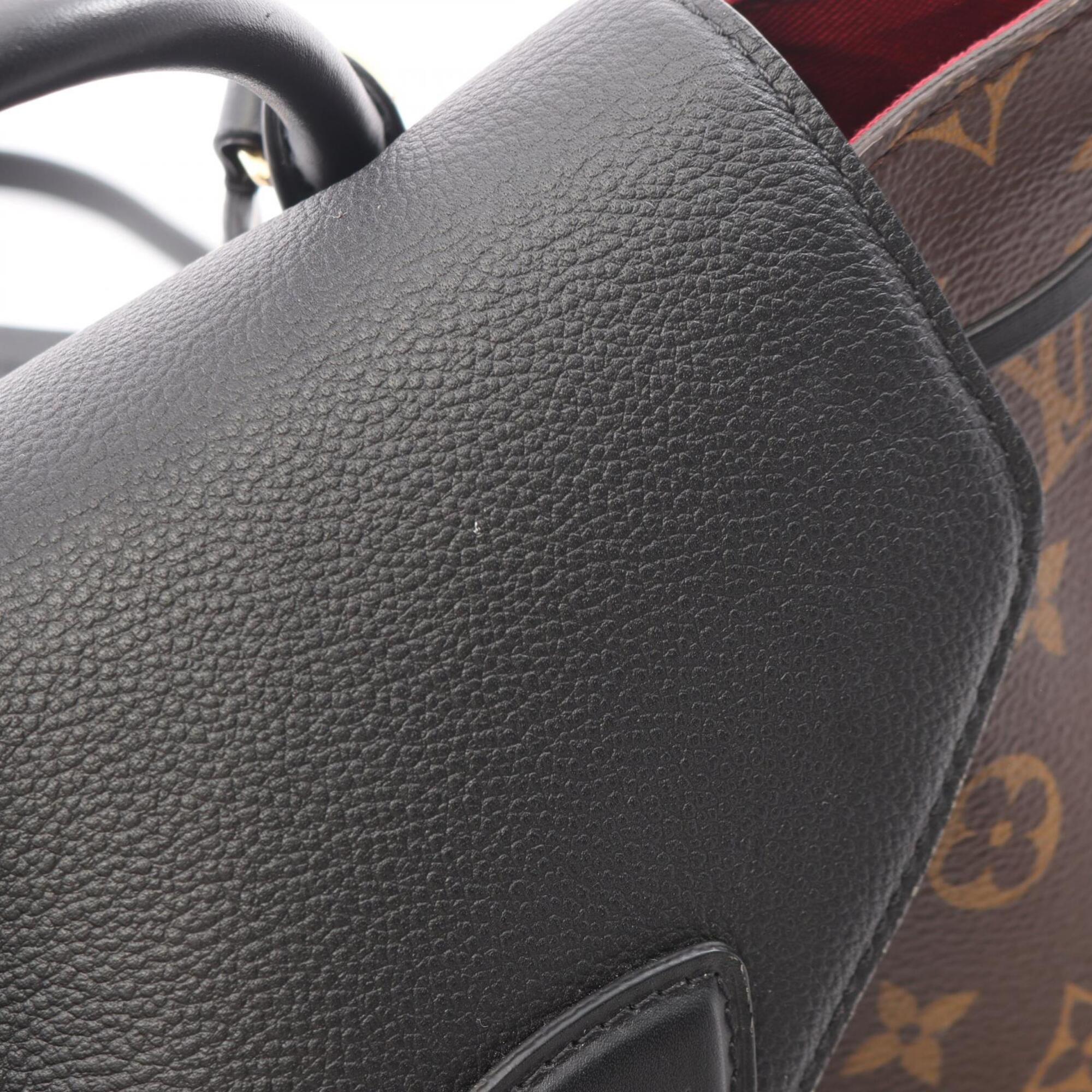 Louis Vuitton Black Brown Pvc Coated Canvas Leather Backpack Handbag (Pre-Owned)
