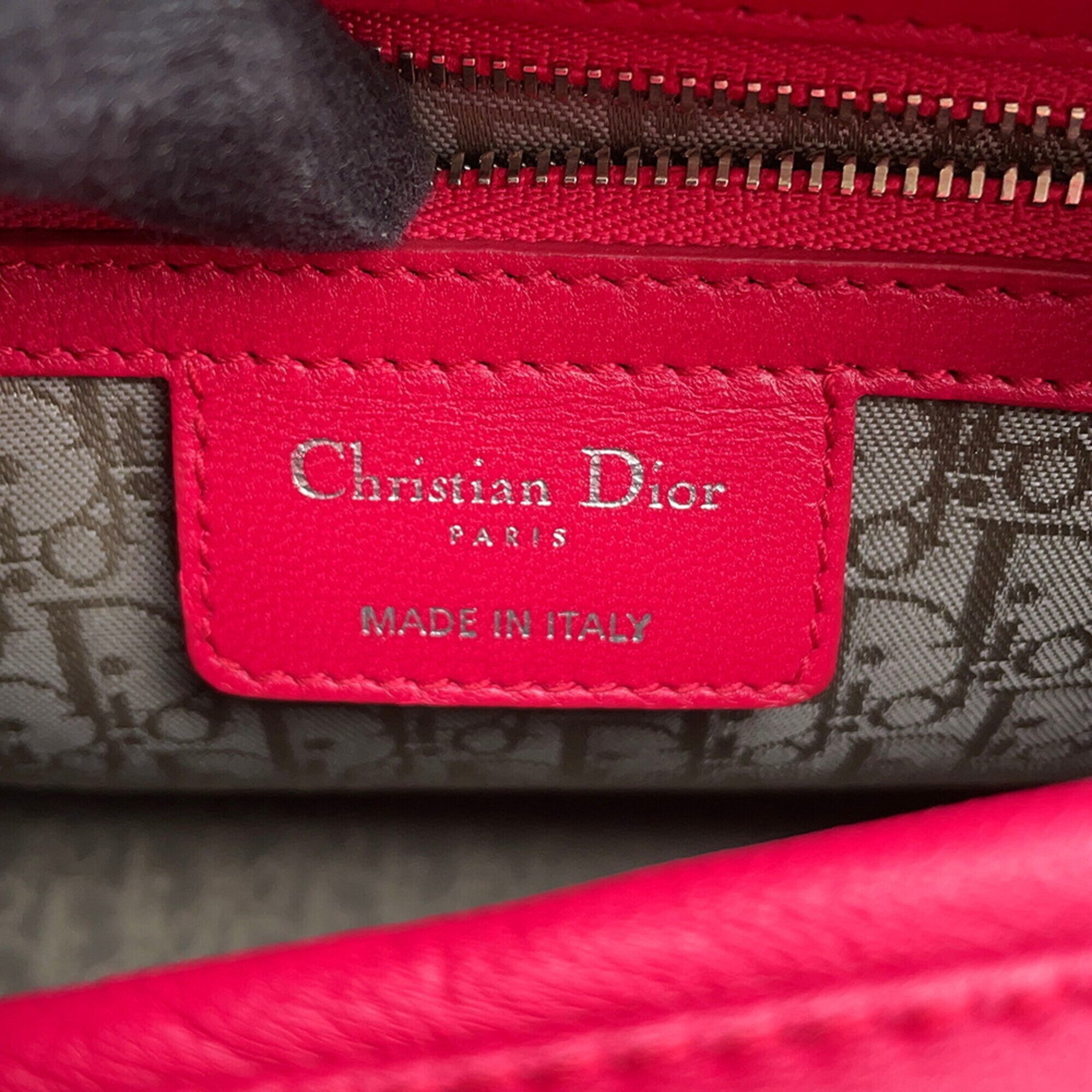 Christian Dior Lady Dior Pink Leather Handbag (Pre-Owned)